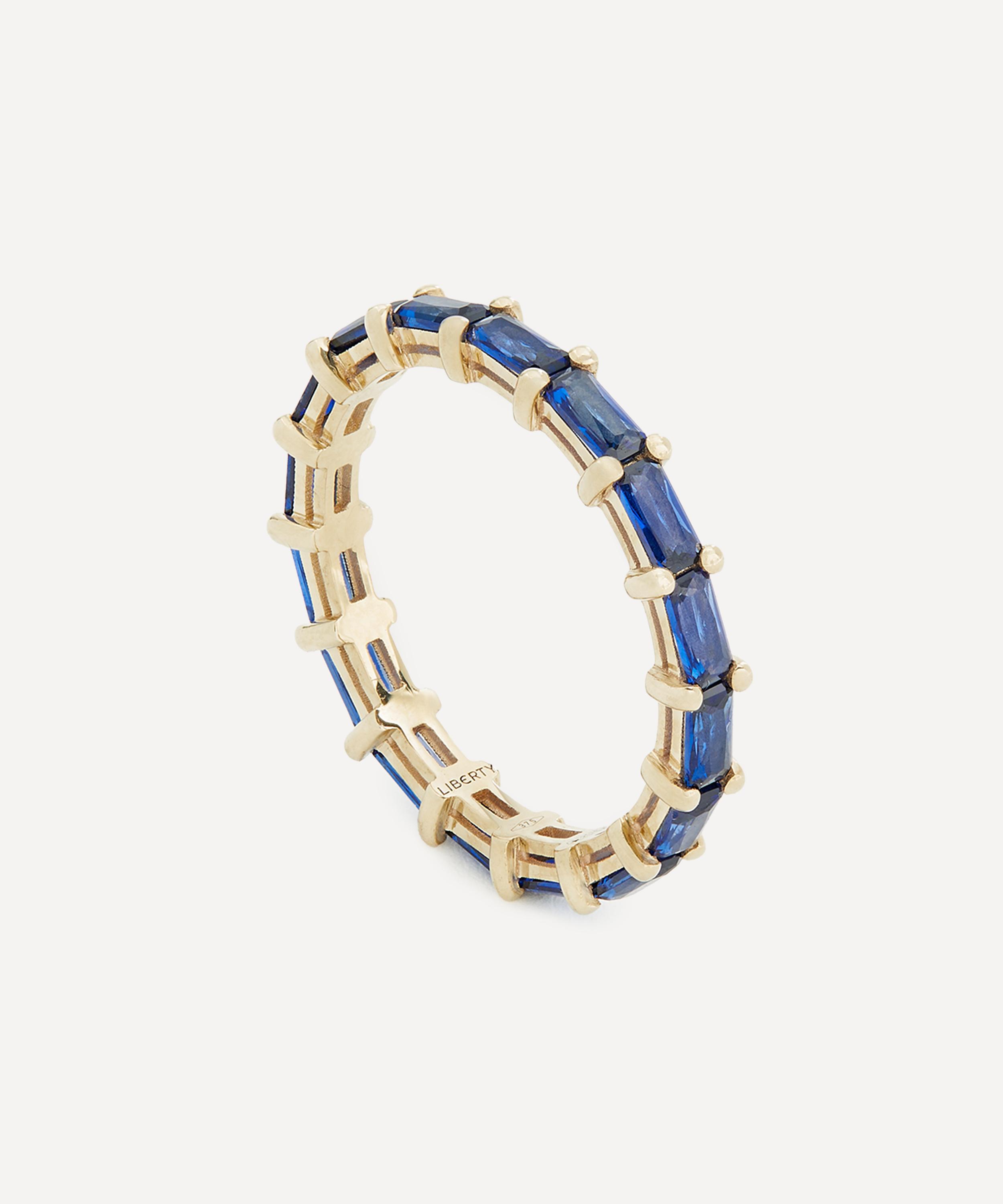 Liberty 9ct Gold Waterfall Blue Sapphire Ring