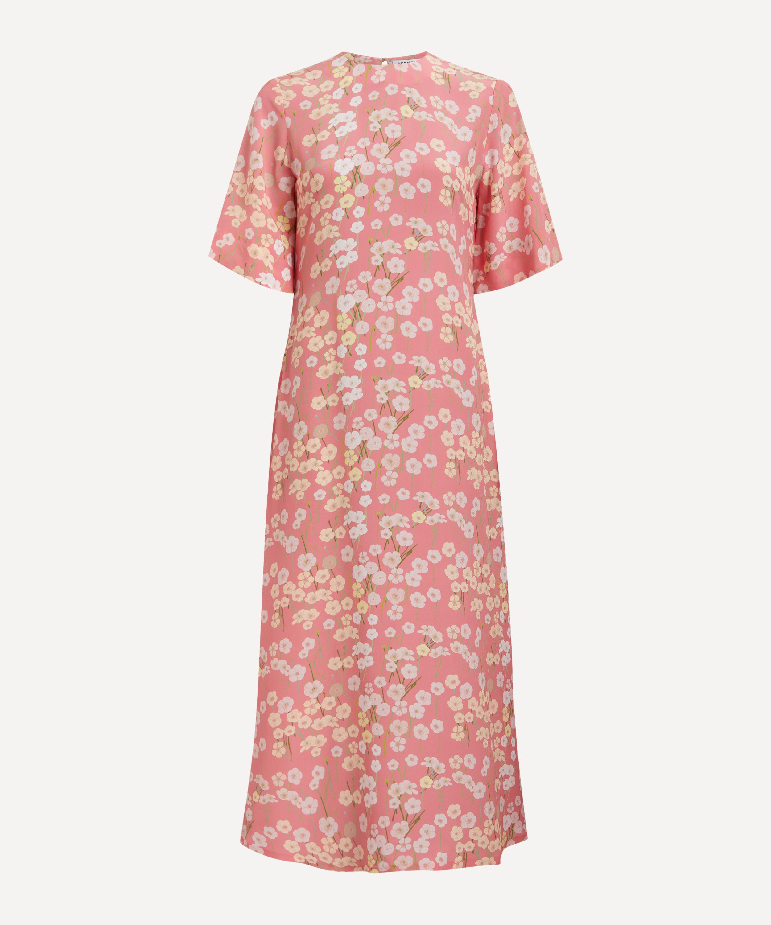 Bernadette Women's Marjorie Pink Buttercups Silk Dress