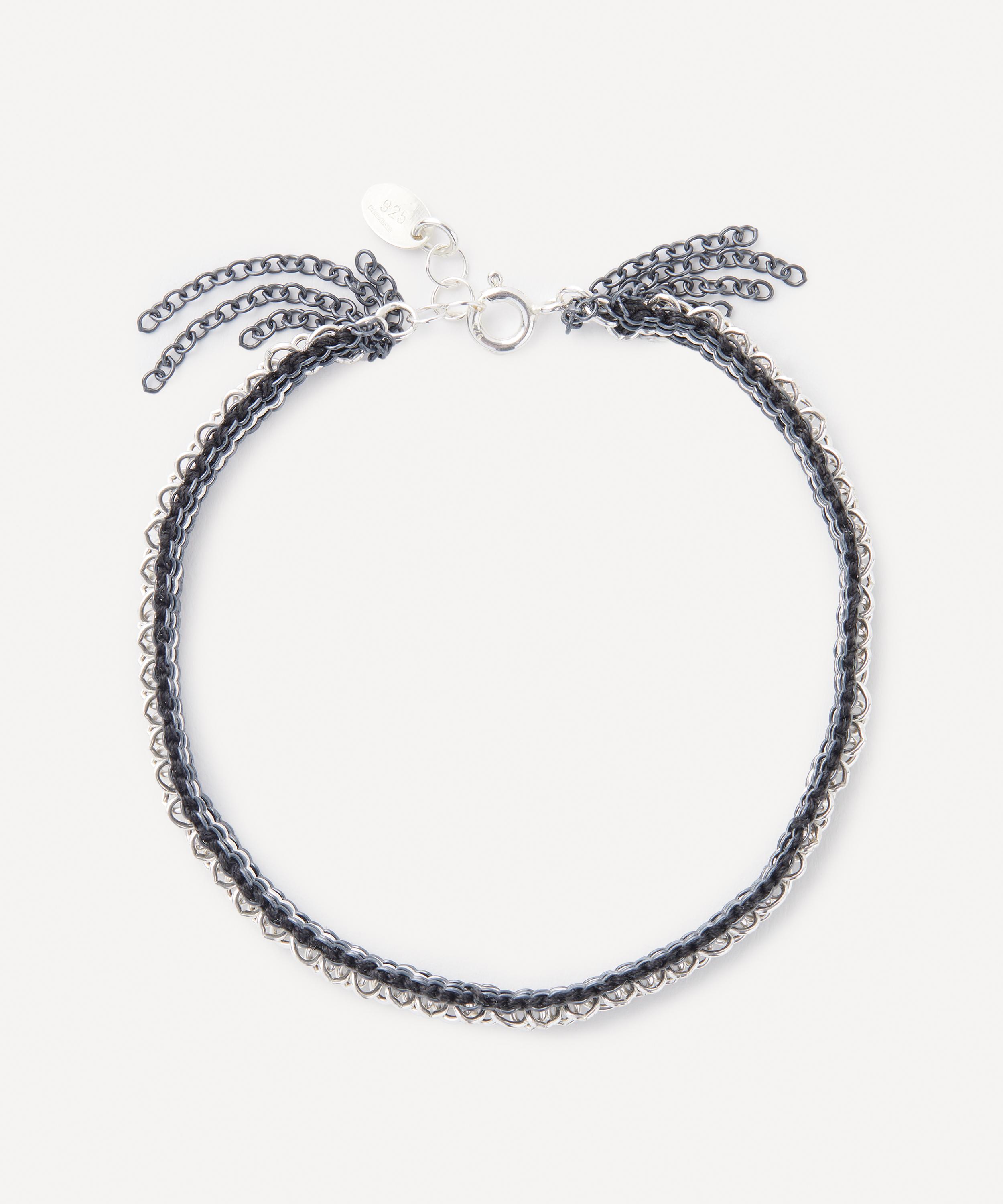 Stephanie Schneider Oxidised Silver 3 Strand Chain Bracelet