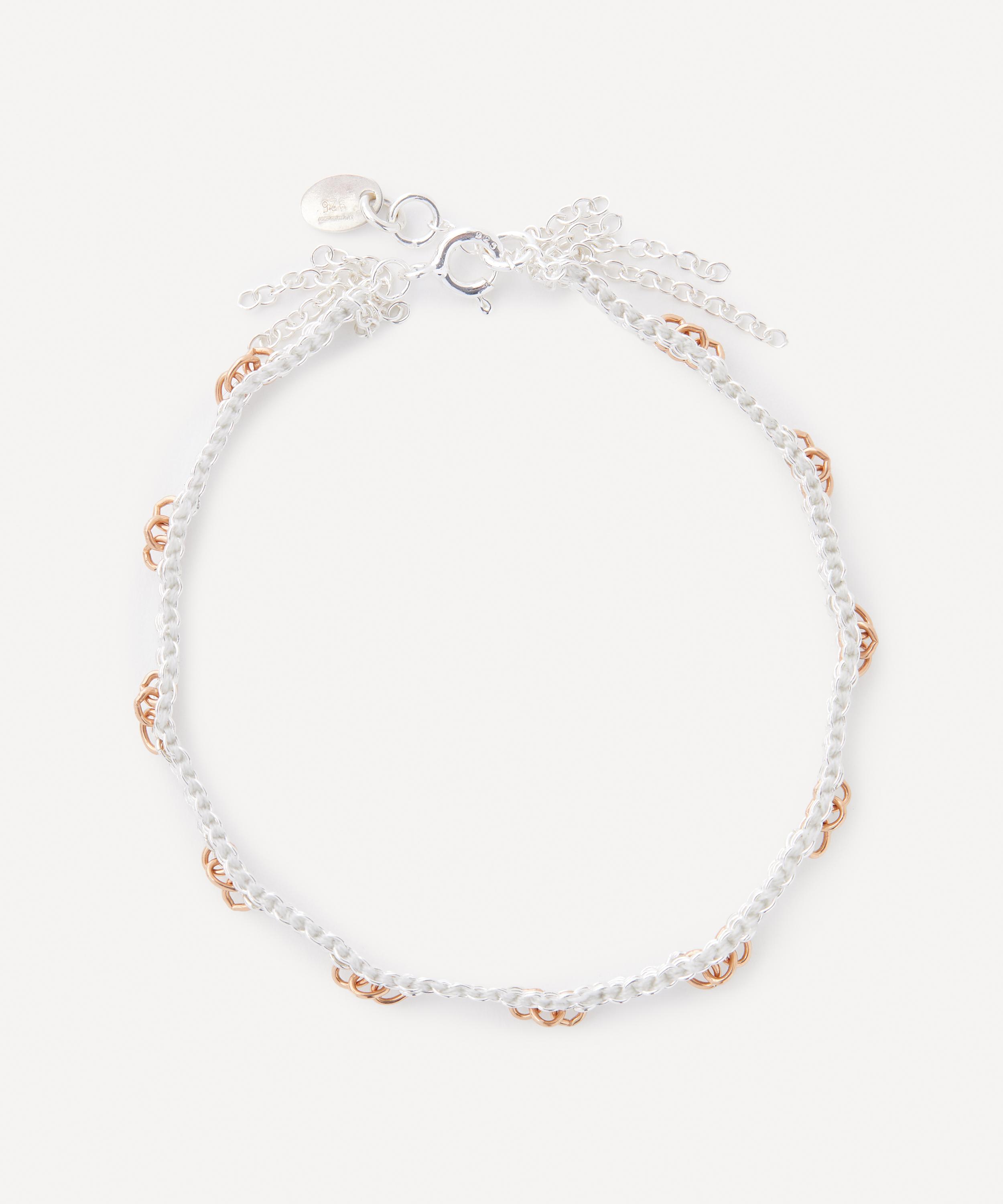 Stephanie Schneider Mixed Metal Staple Woven Thin Chain Bracelet