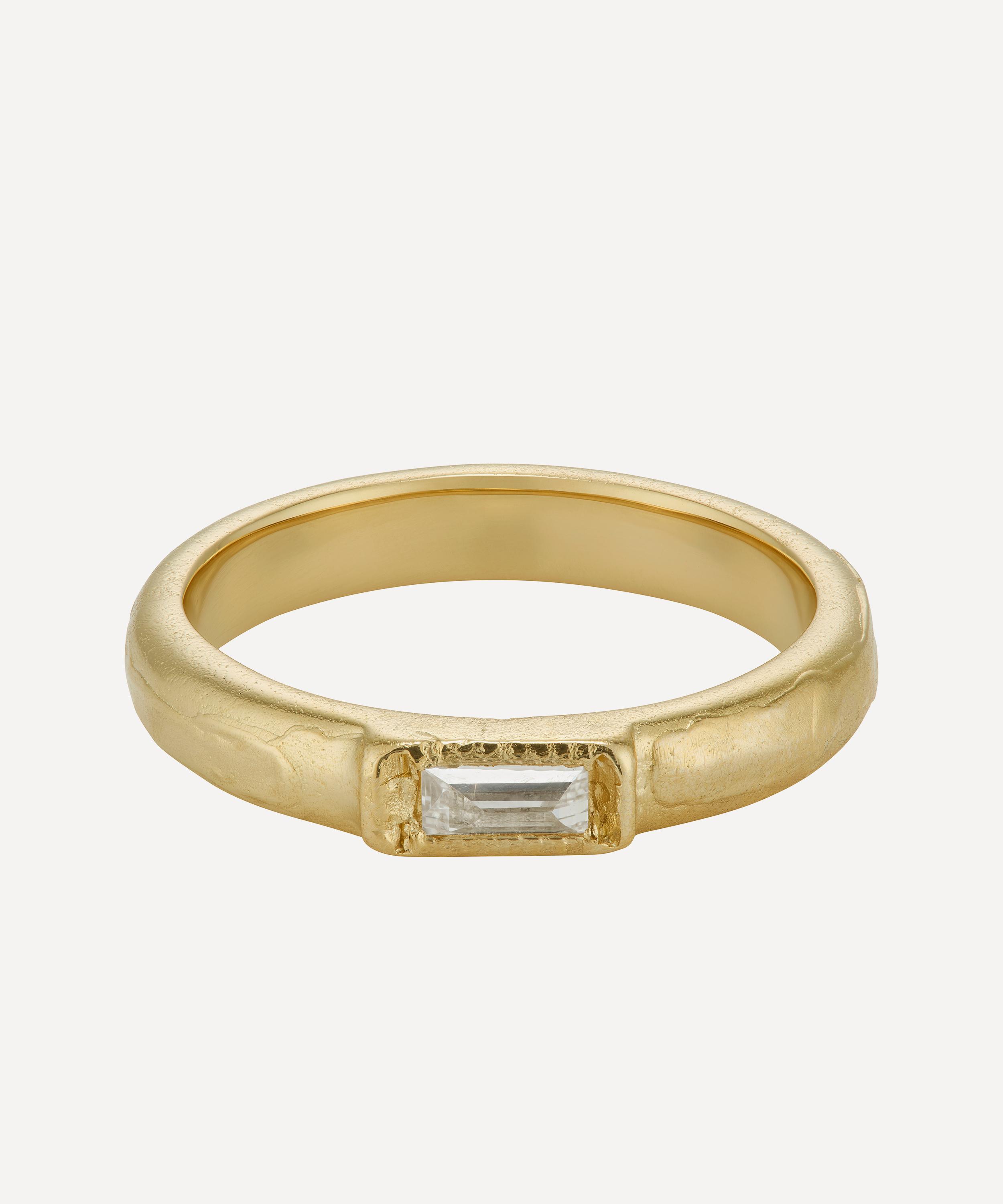Ellis Mhairi Cameron 14ct Gold Baguette Diamond Single Scatter Ring