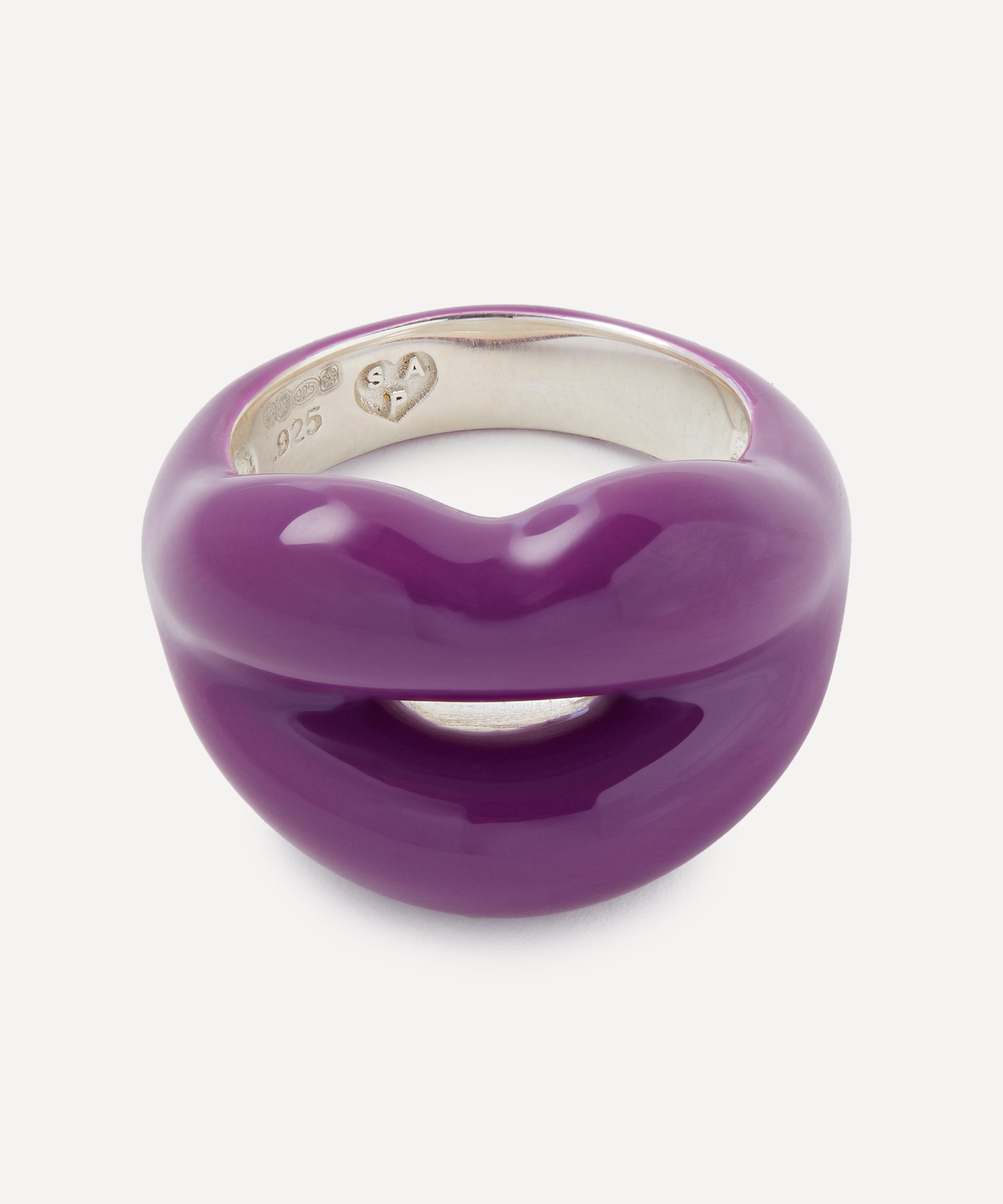 Solange Azagury-partridge Sterling Silver Liberty Purple 150th Hotlips Ring
