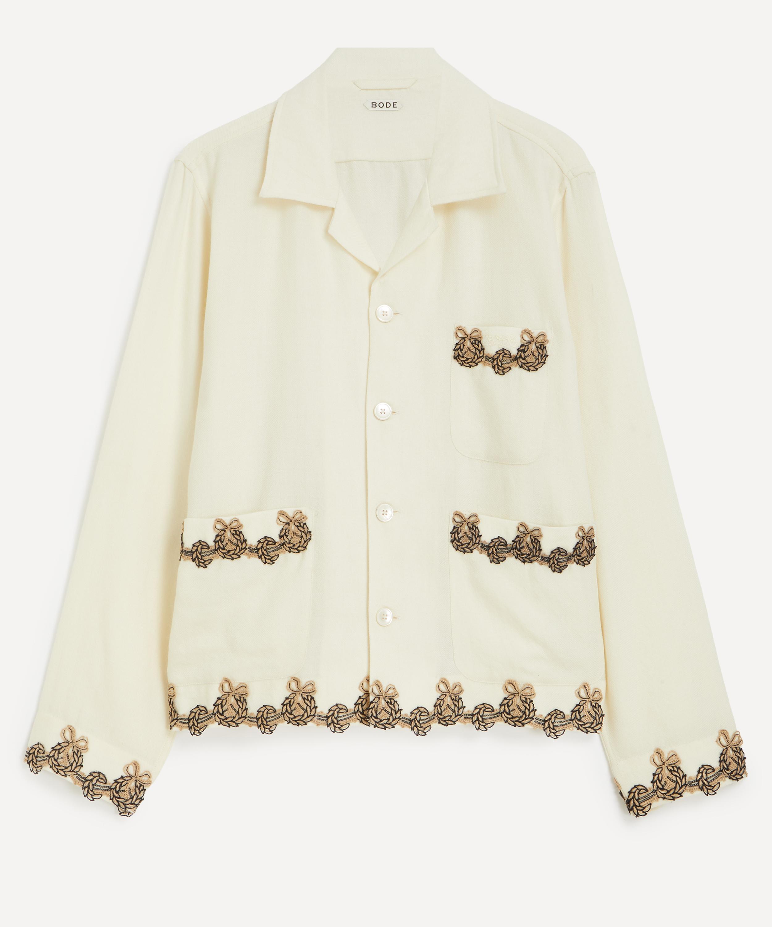 Bode Mens Cream Laurelist Overshirt In White