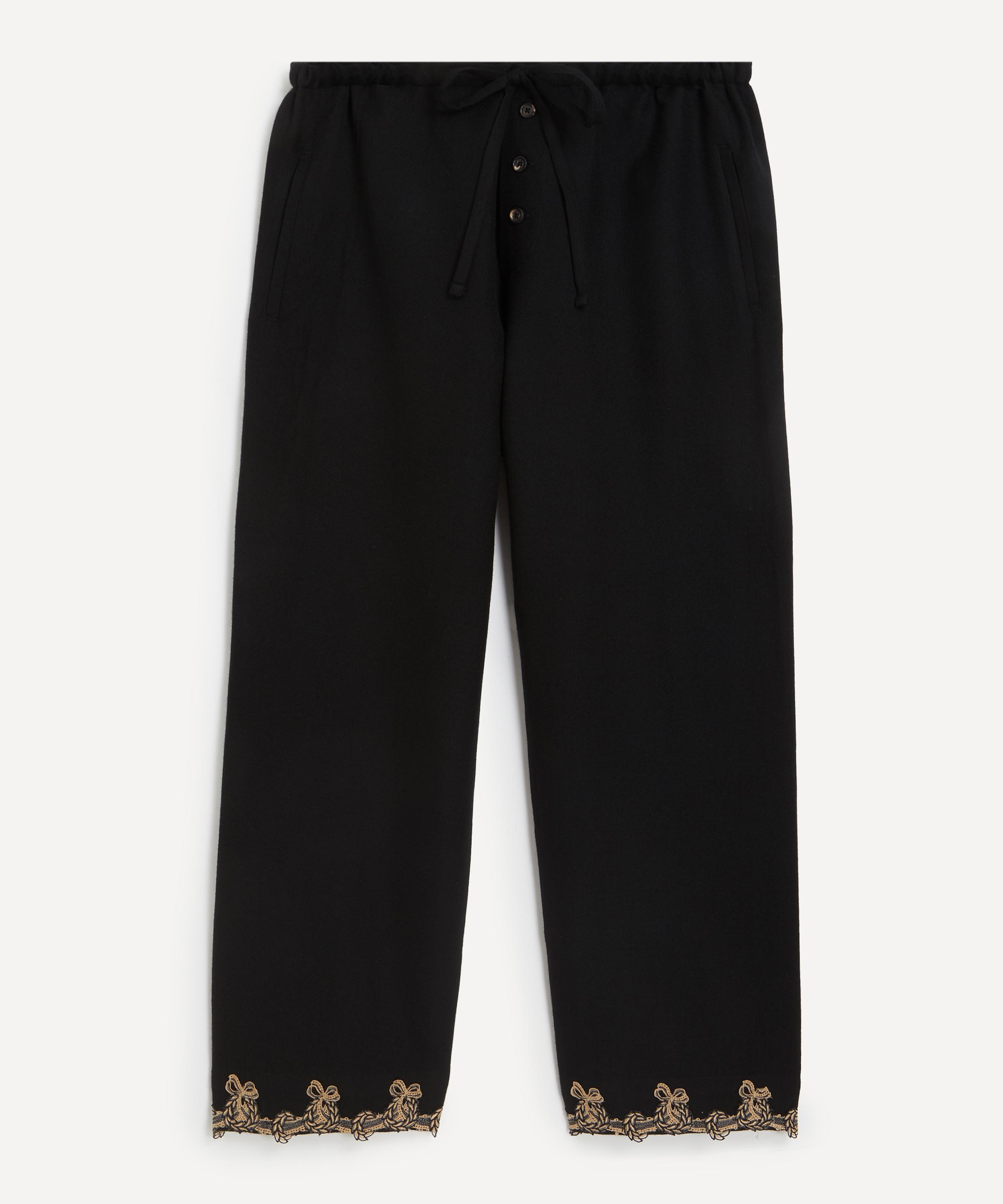 Bode Mens Black Laurelist Pyjama Trousers In Black