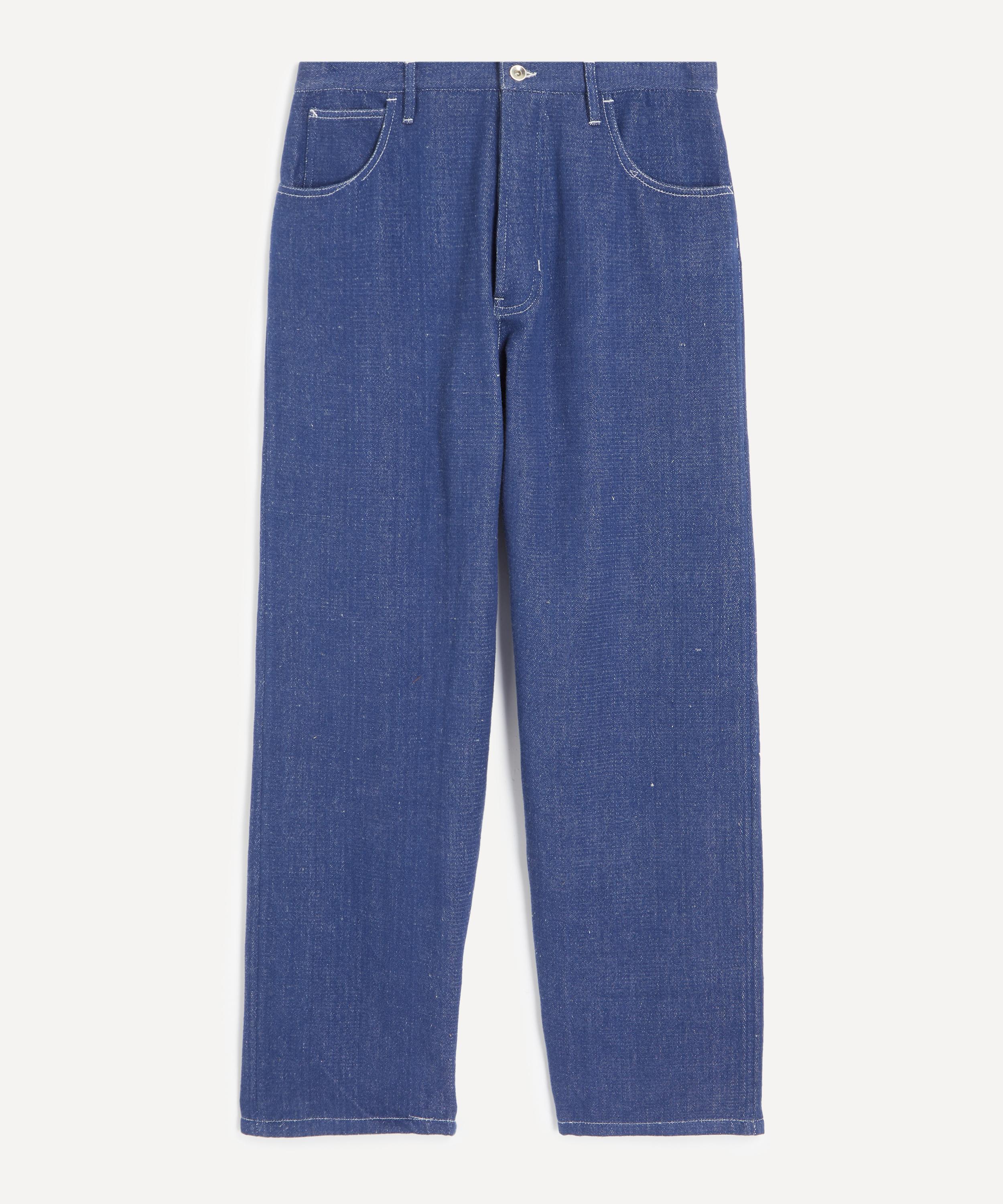 Story Mfg. Mens Poetry Dark Denim Wide-leg Jeans In Blue