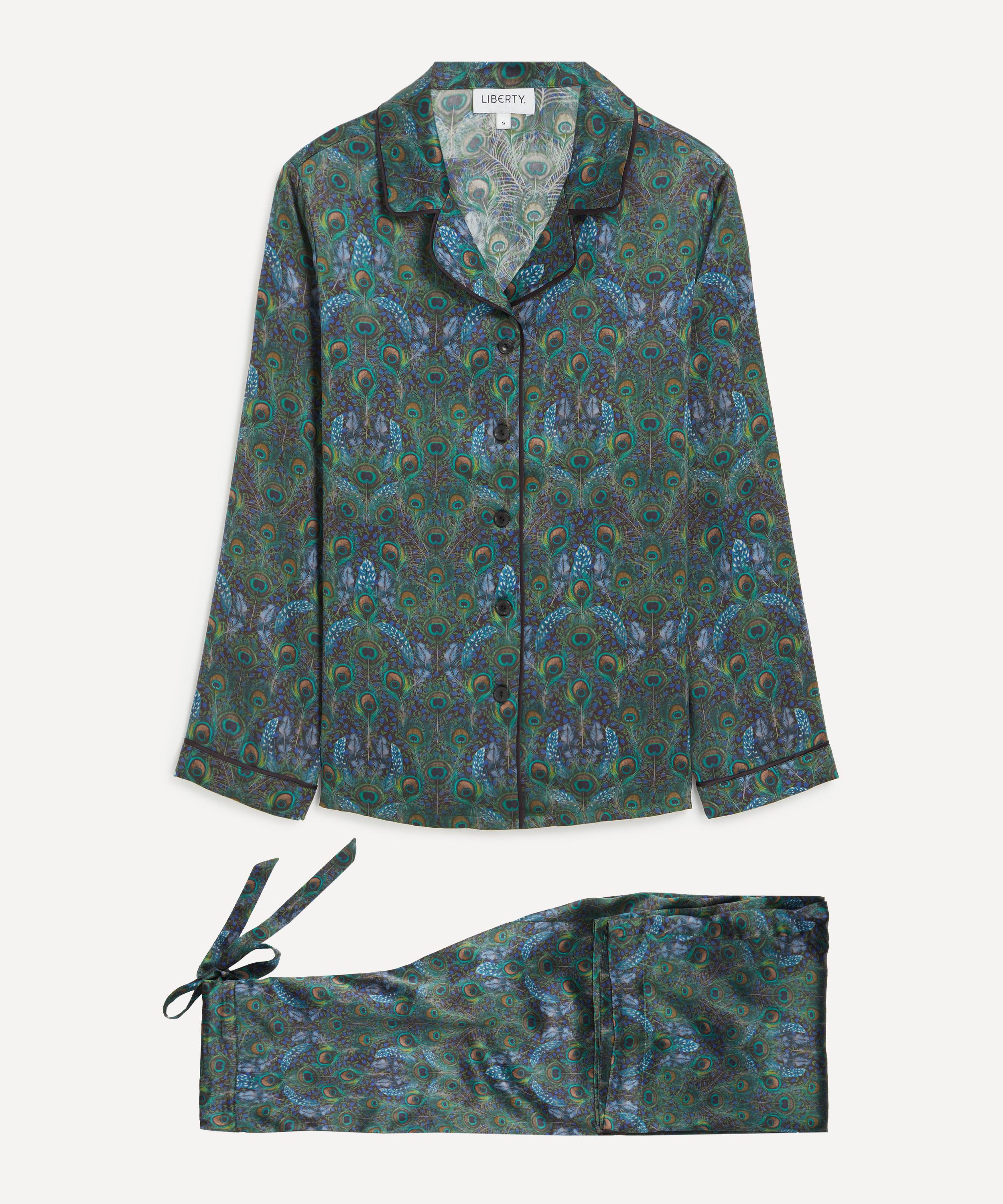 Liberty Women's Peacock Manor Silk Satin Pyjama Set In Multi
