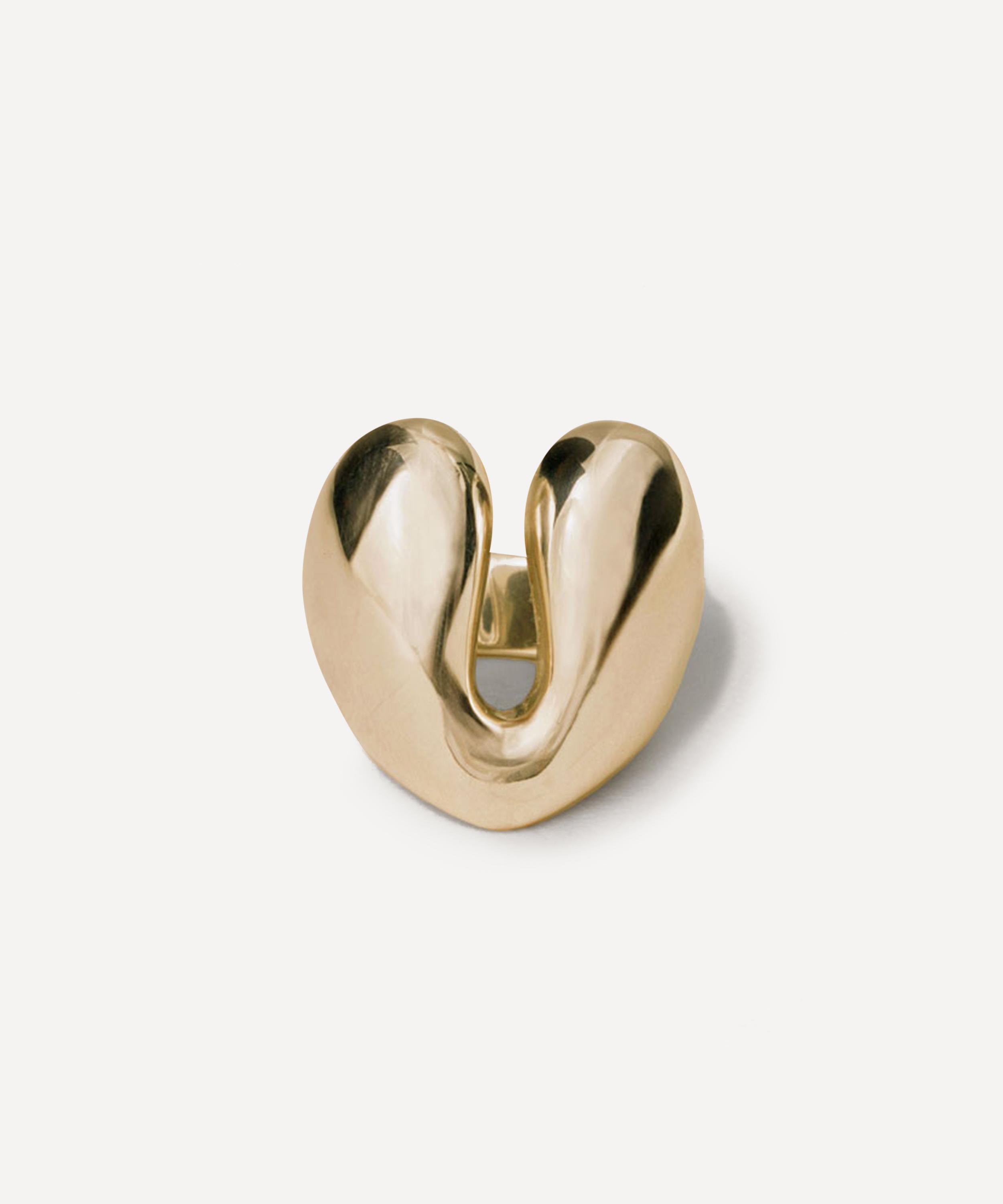 Annika Inez 14ct Gold-plated Sterling Silver Open Heart Ring