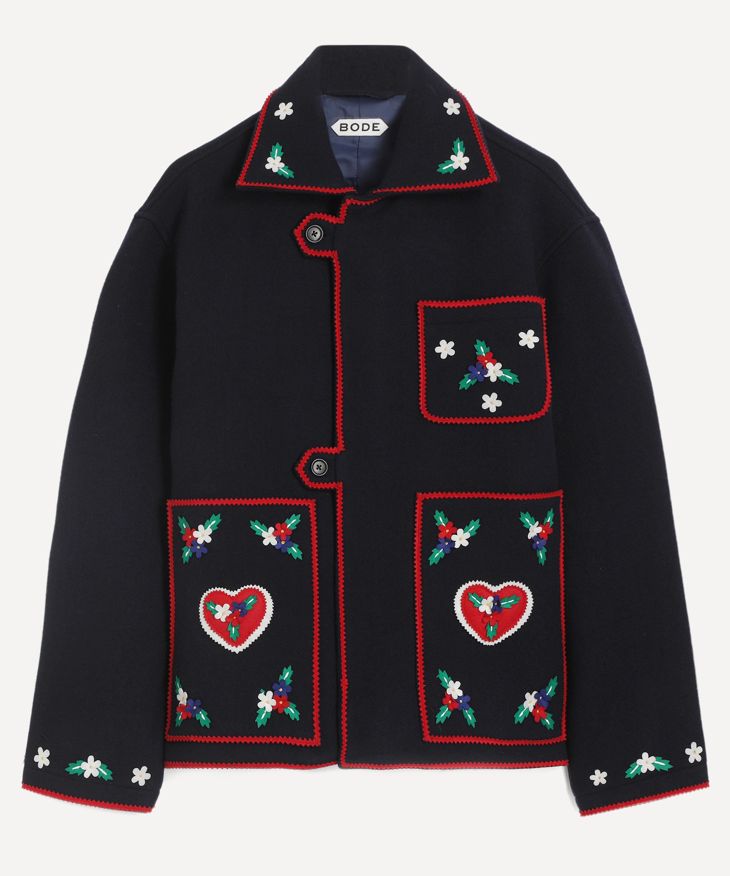 Bode Mens Carroll Front Tab Jacket In Blue