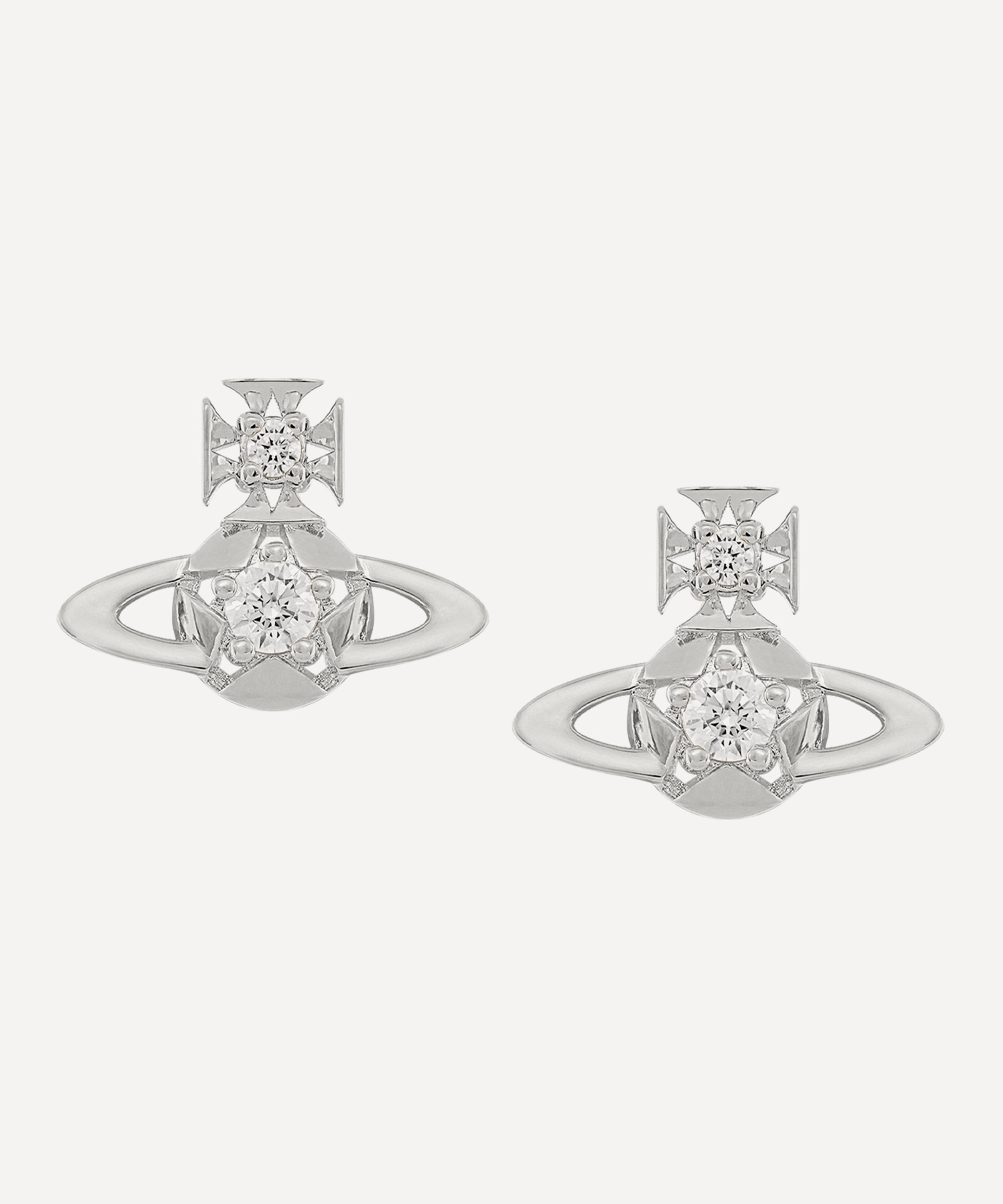 Vivienne Westwood Platinum-tone Lee Stud Earrings In Metallic