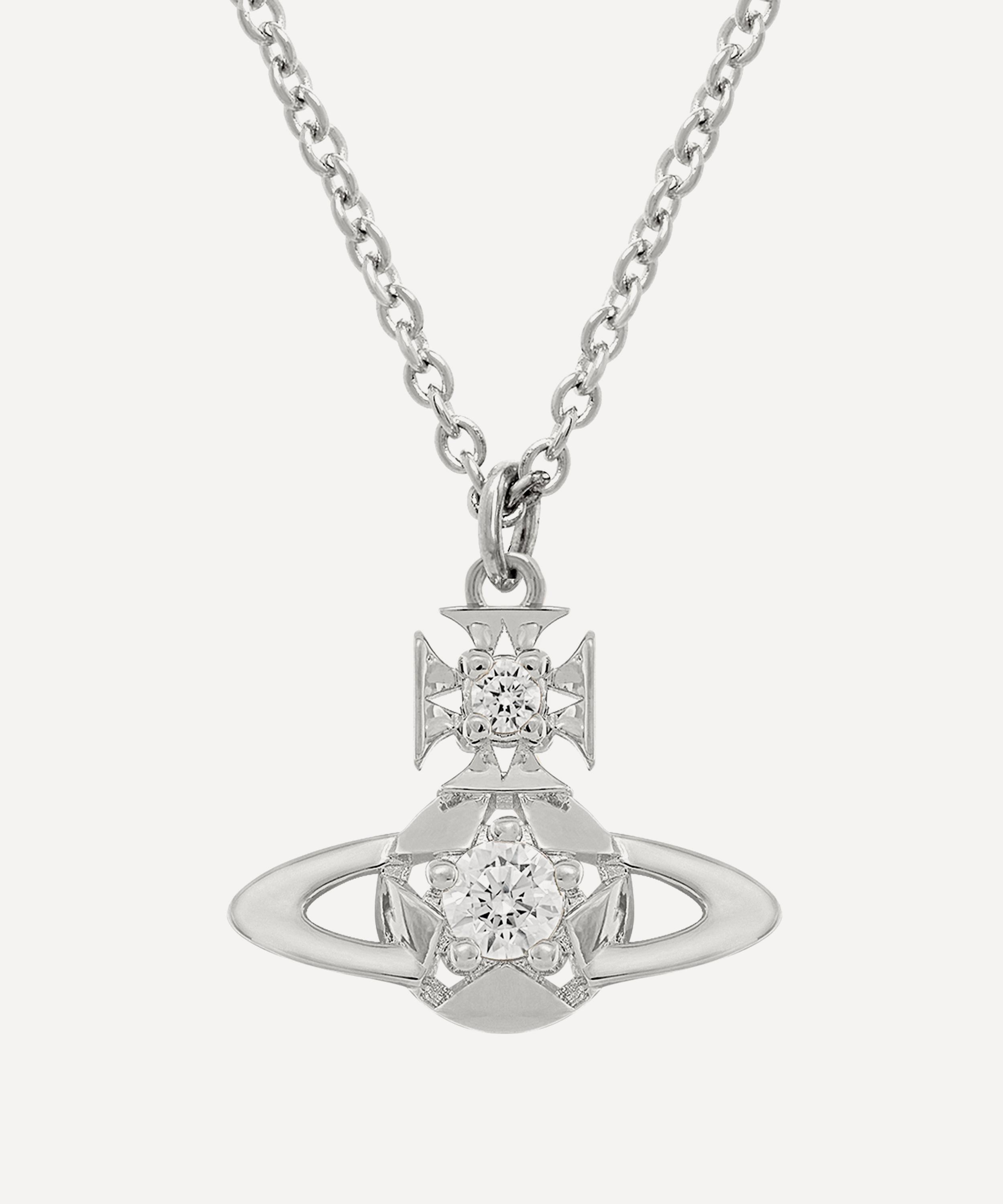 Vivienne Westwood Platinum-tone Lee Pendant Necklace In Silver
