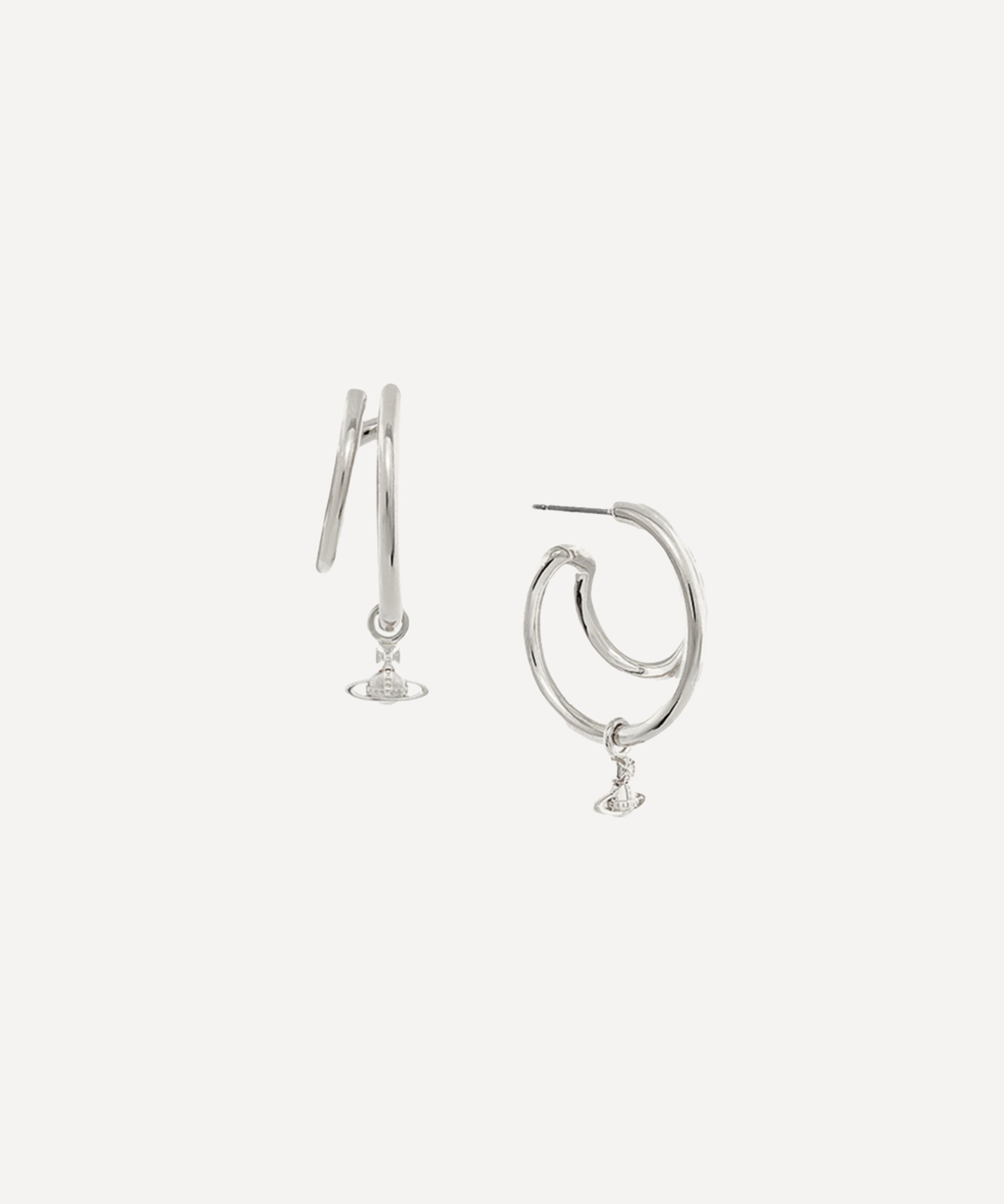 Vivienne Westwood Platinum-tone Ronda Hoop Earrings In Silver