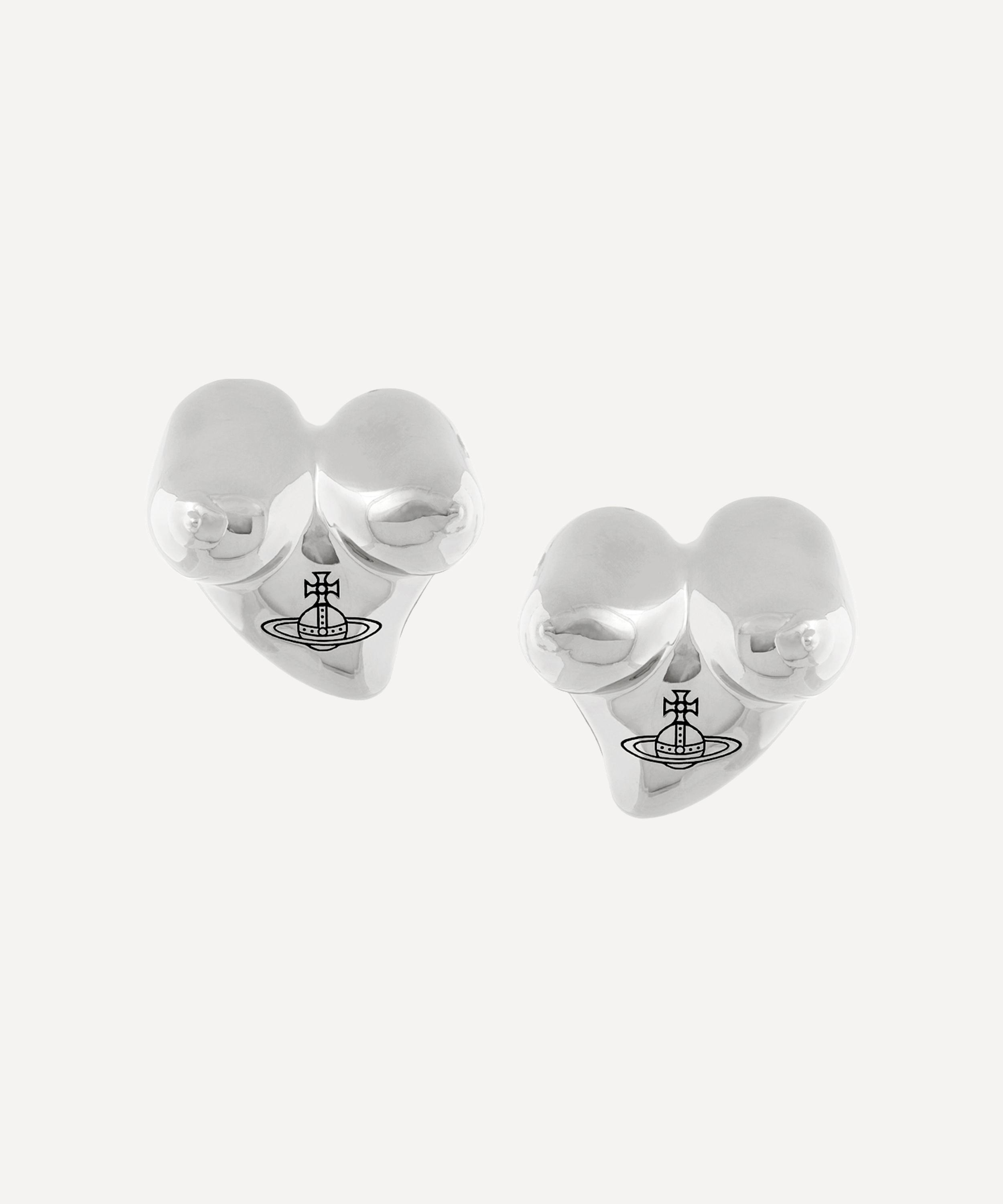Vivienne Westwood Platinum-tone Mimosa Stud Earrings In Silver