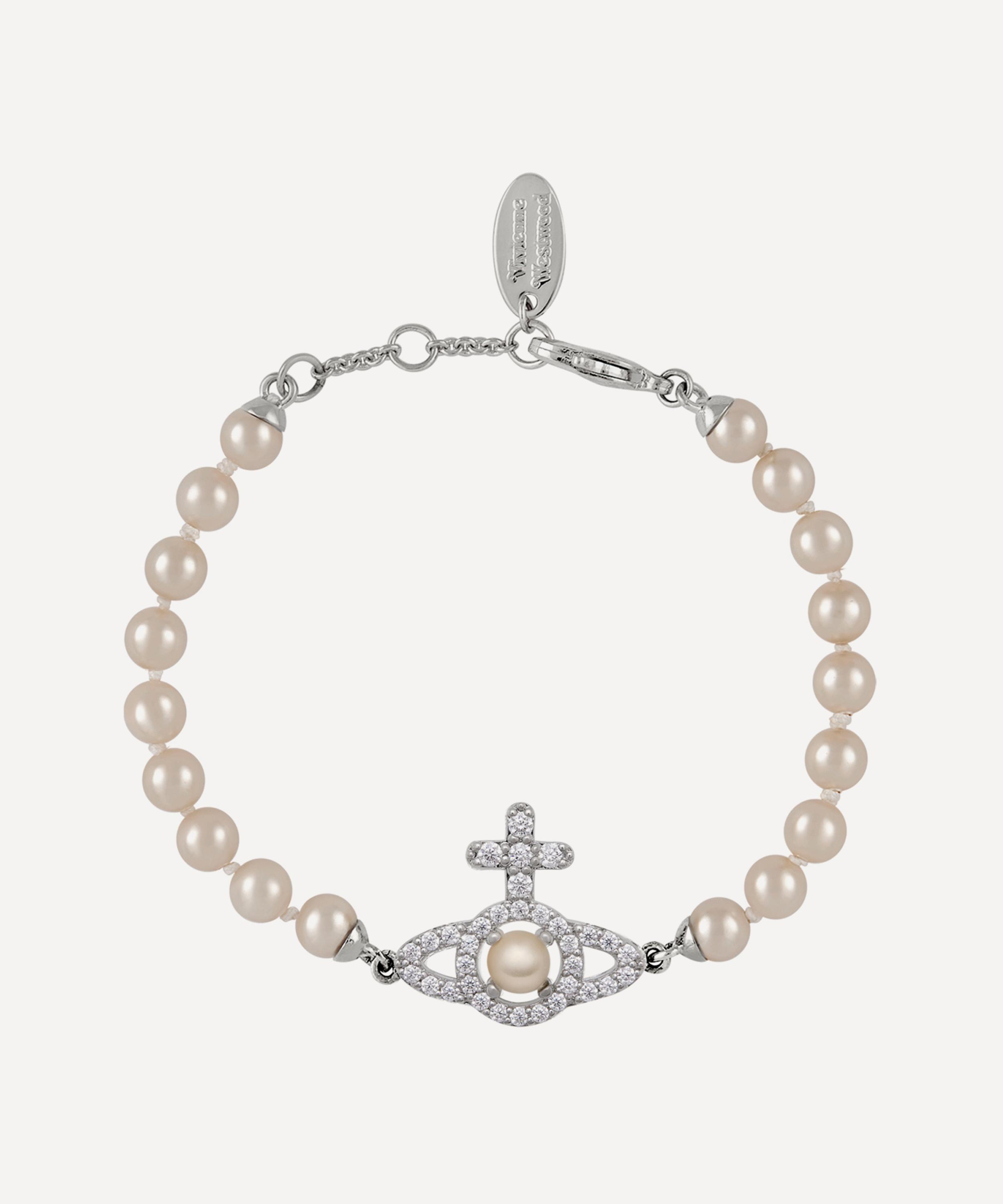 Vivienne Westwood Platinum-plated Olympia Pearl Bracelet In Metallic