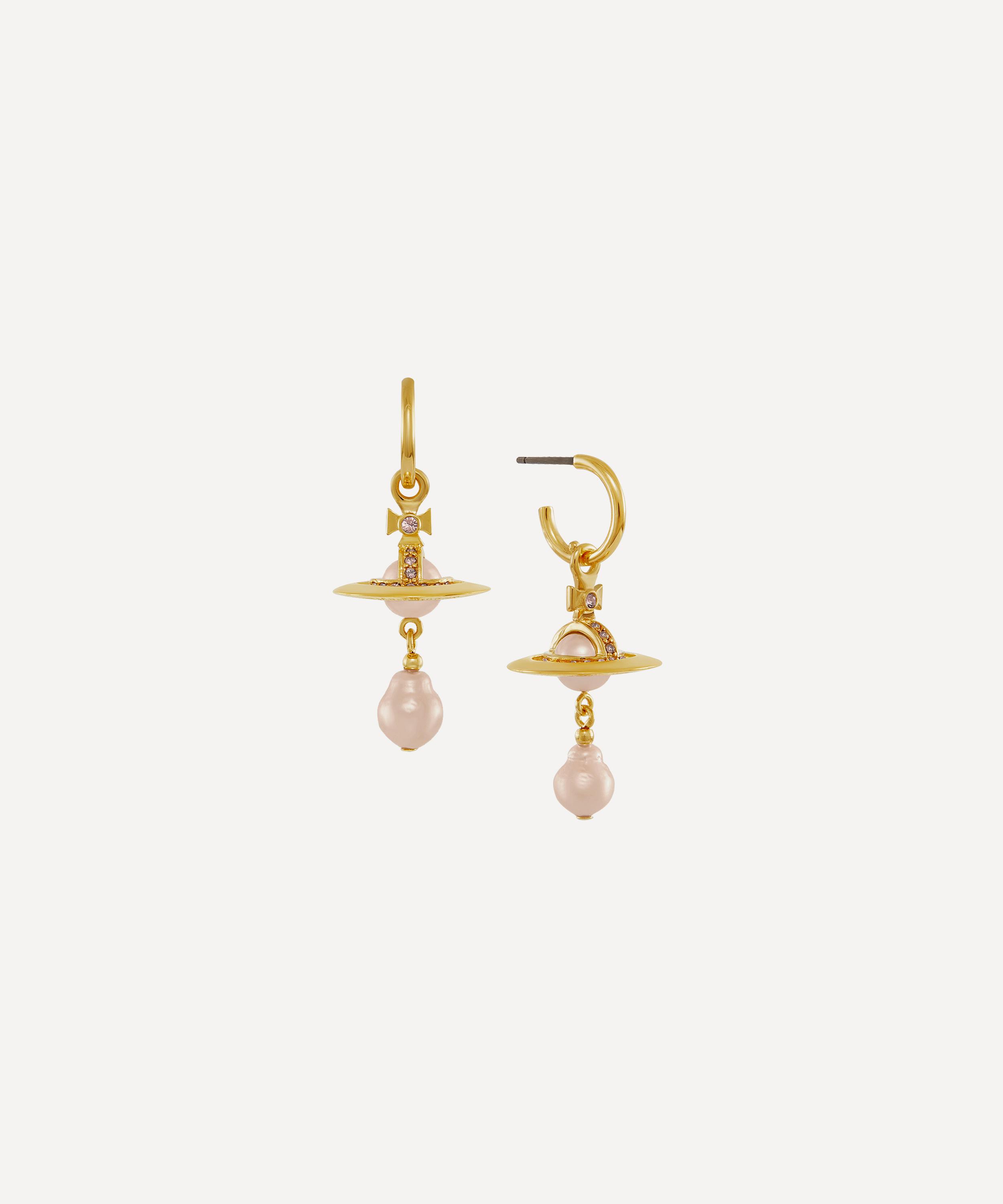 Vivienne Westwood Gold-tone Aleksa Drop Hoop Earrings In Gold