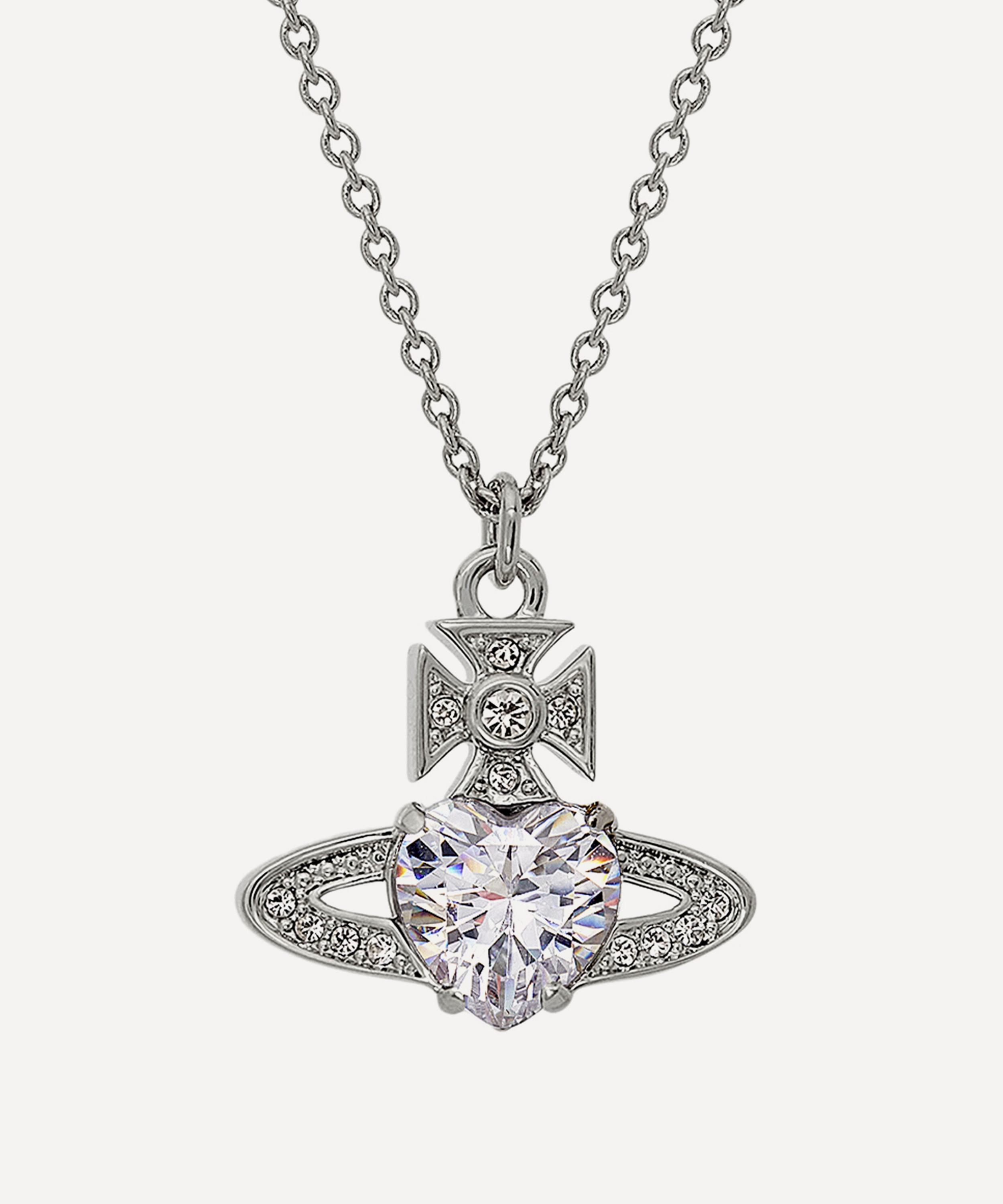 Vivienne Westwood Platinum-tone Ariella Pendant Necklace In Metallic
