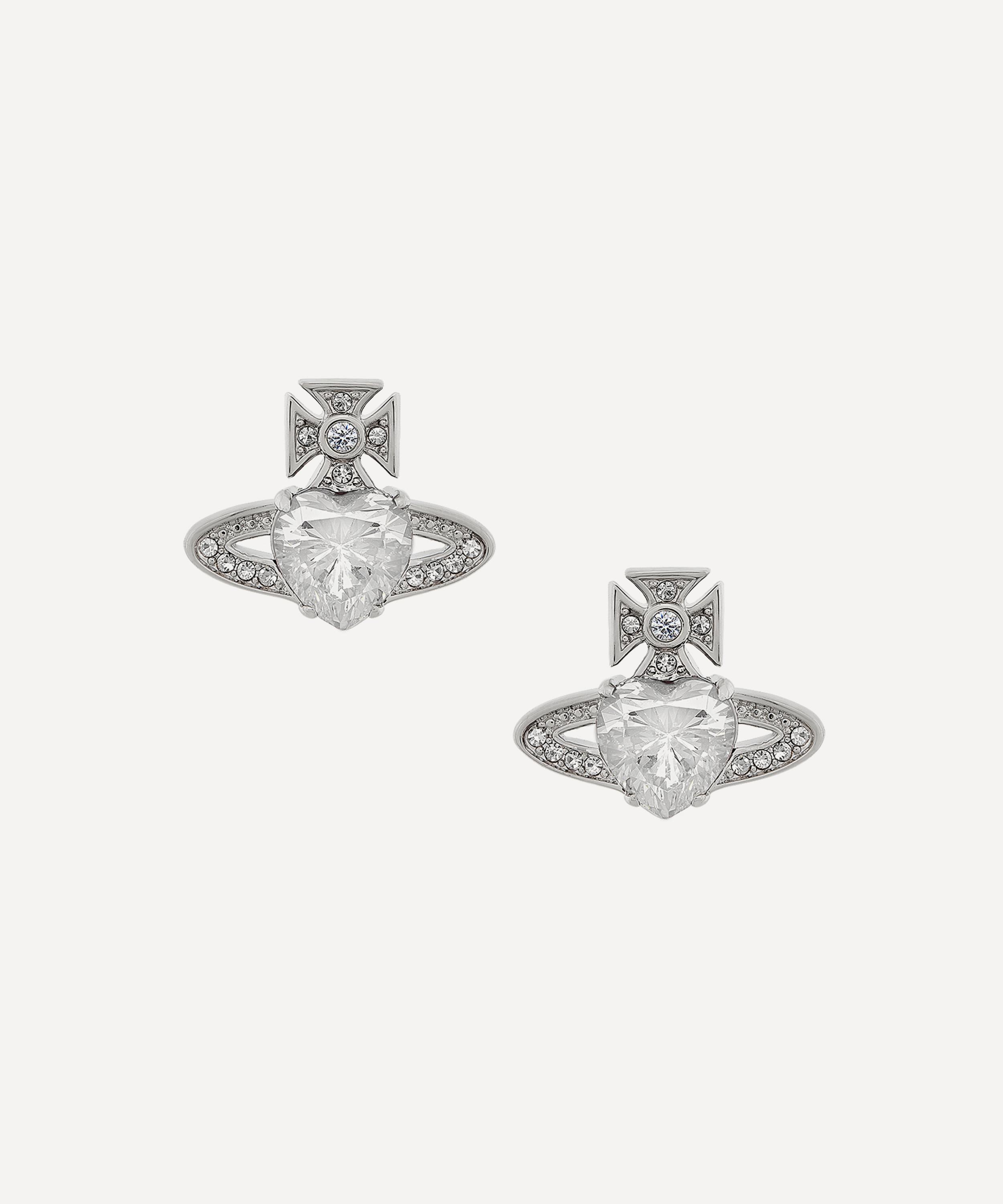 Vivienne Westwood Platinum-tone Ariella Stud Earrings In Metallic