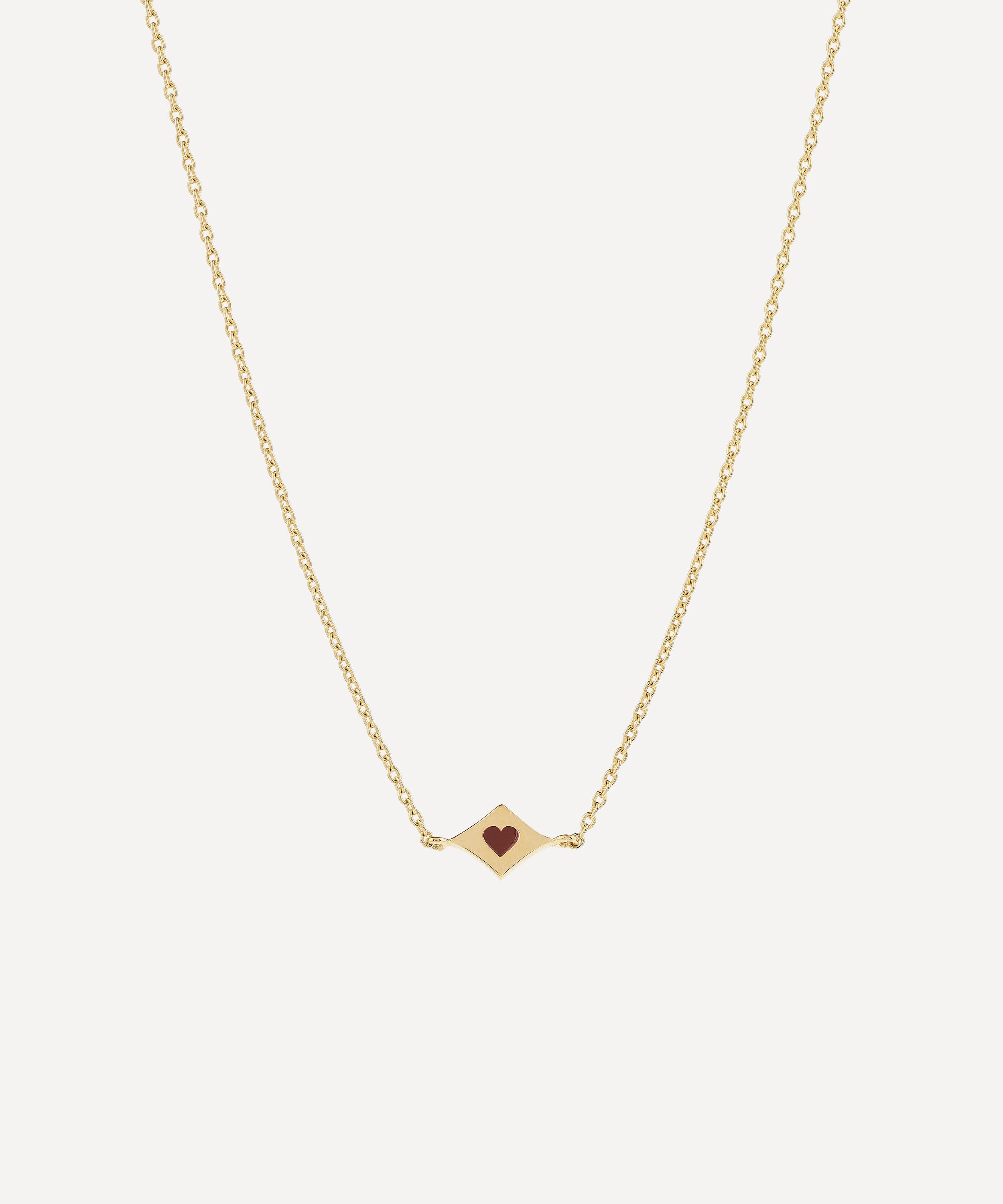 Anna + Nina Gold-plated Lucky Heart Necklace In Gold