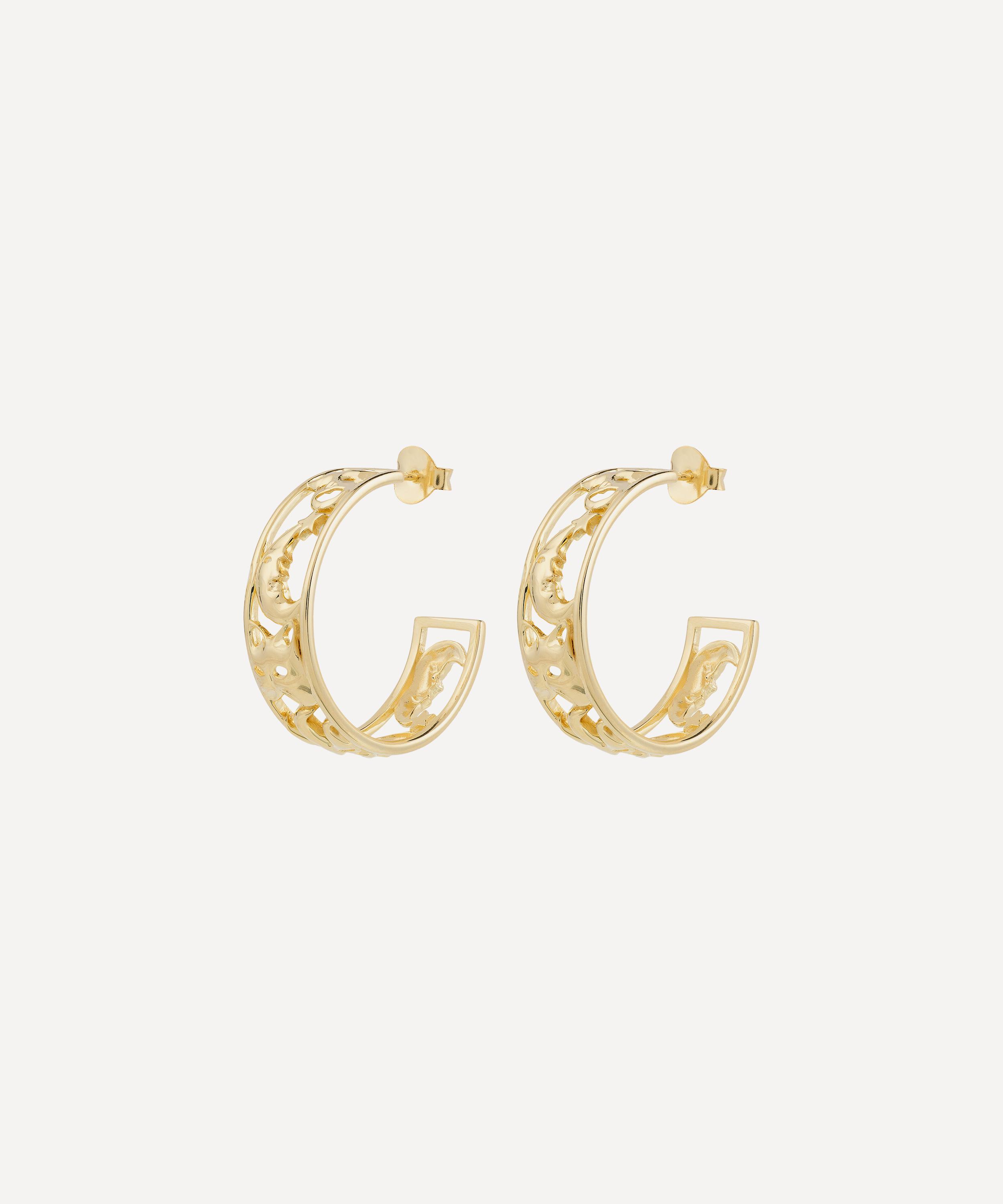 Anna + Nina 18ct Gold-plated Masquerade Hoop Earrings