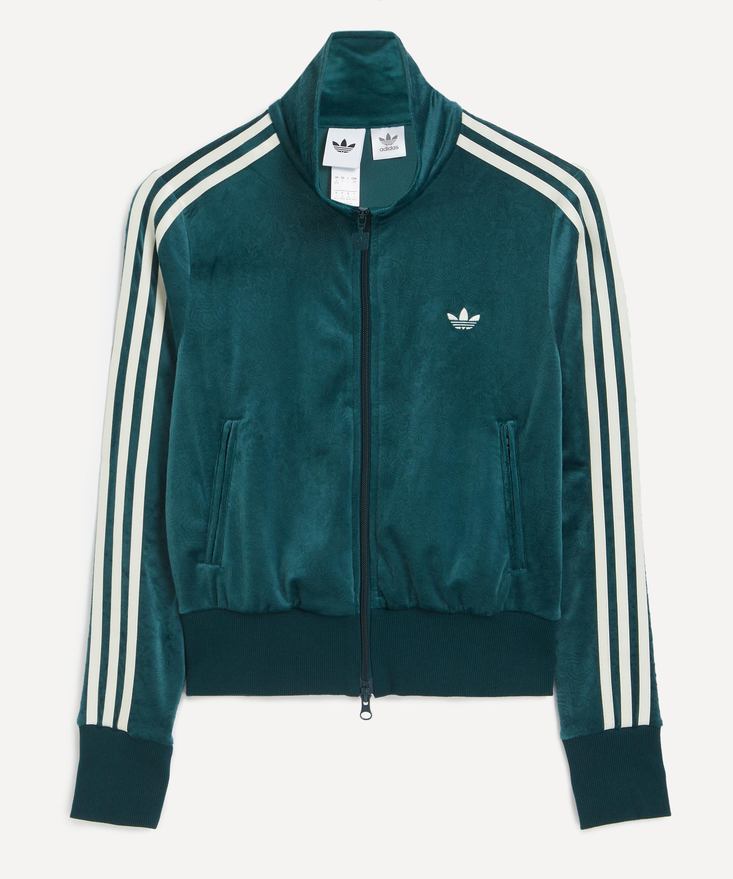 Adidas Originals Adidas Women's X Liberty London Debossed Velvet Firebird Track Top In Green