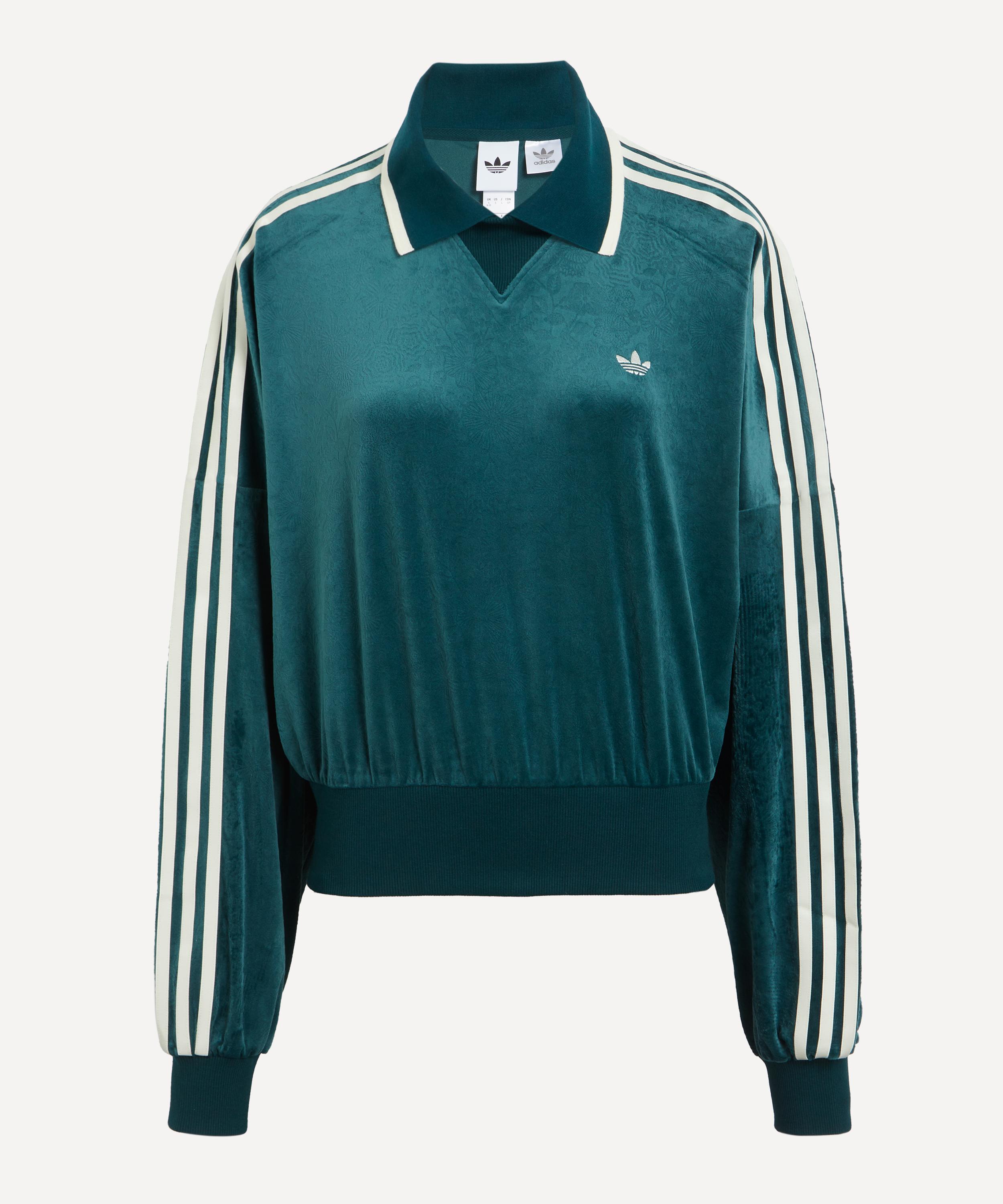 Adidas Originals Adidas Women's X Liberty London Debossed Velvet Sweatshirt In Green