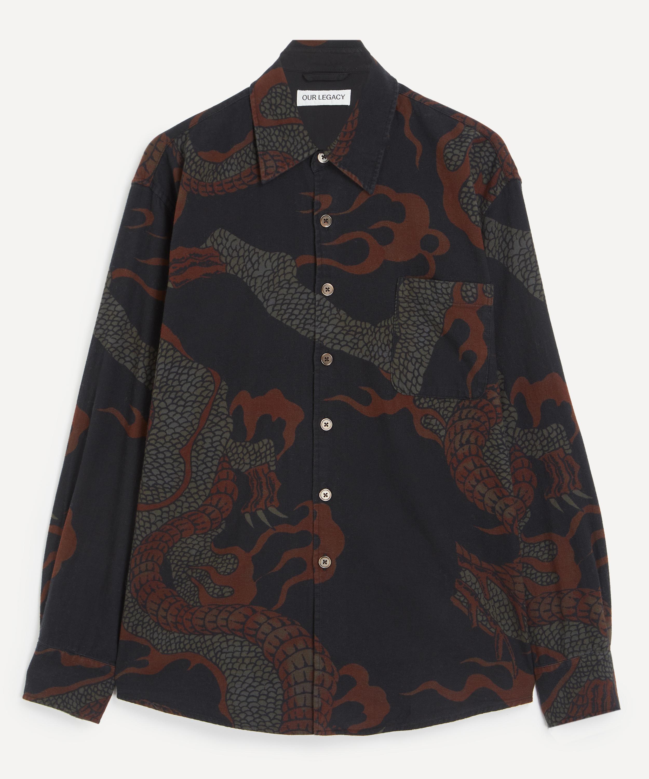 Our Legacy Mens Above Brown Abstract Snake Shirt In Multi