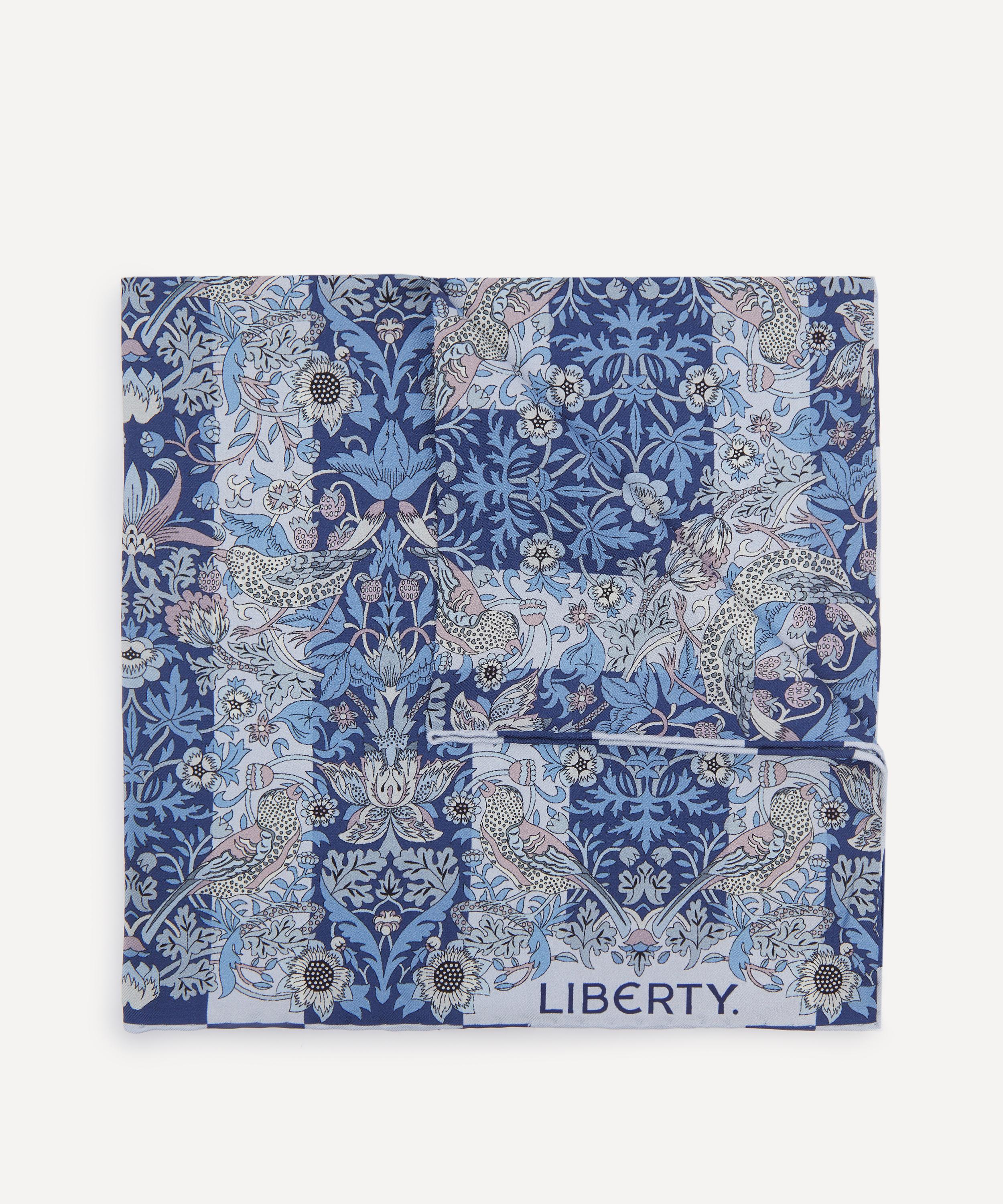 Liberty Mens Strawberry Thief Stripe Silk Pocket Square