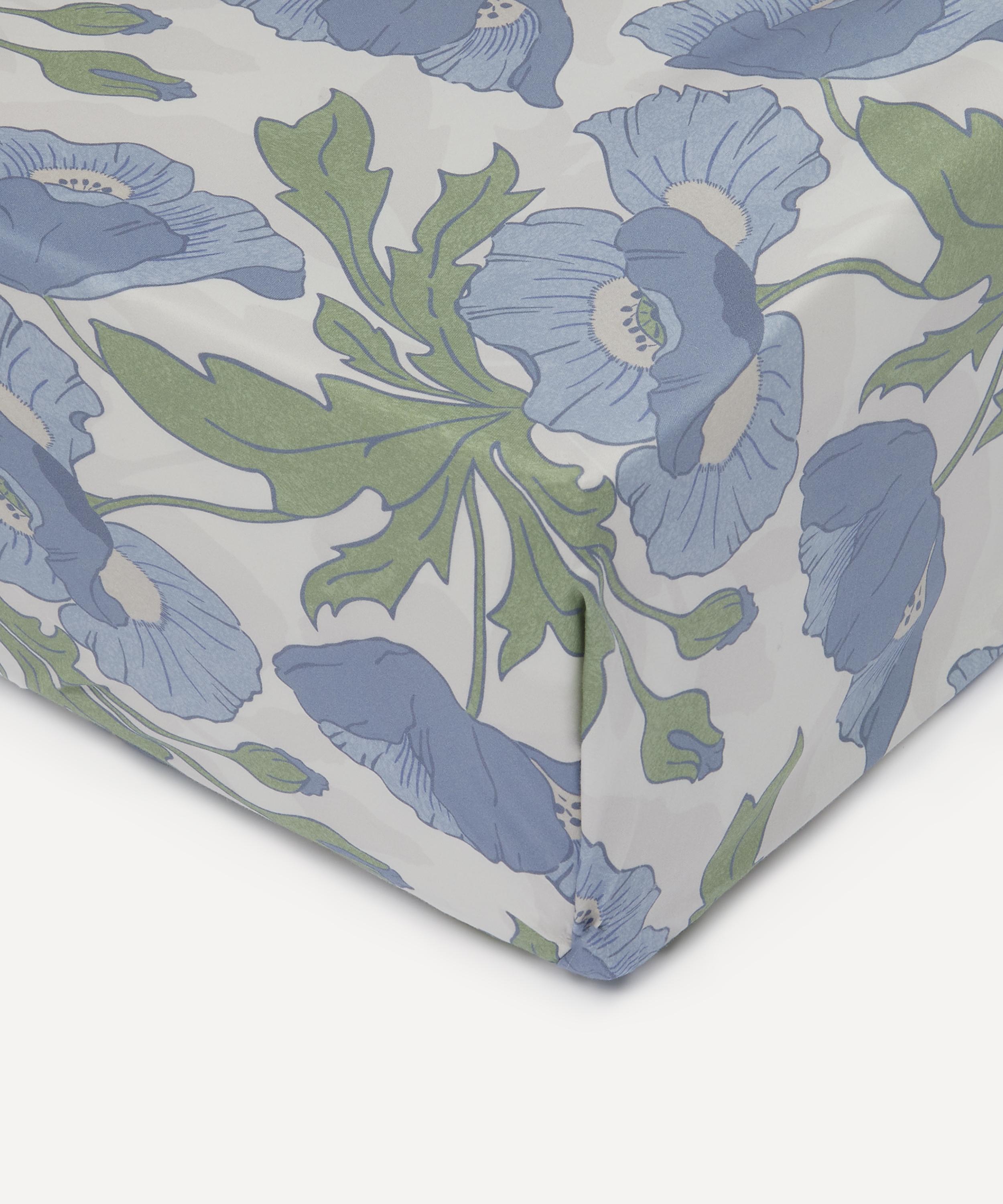 LIBERTY LIBERTY POPPY BUTTERFIELD COTTON SATEEN KING FITTED SHEET 