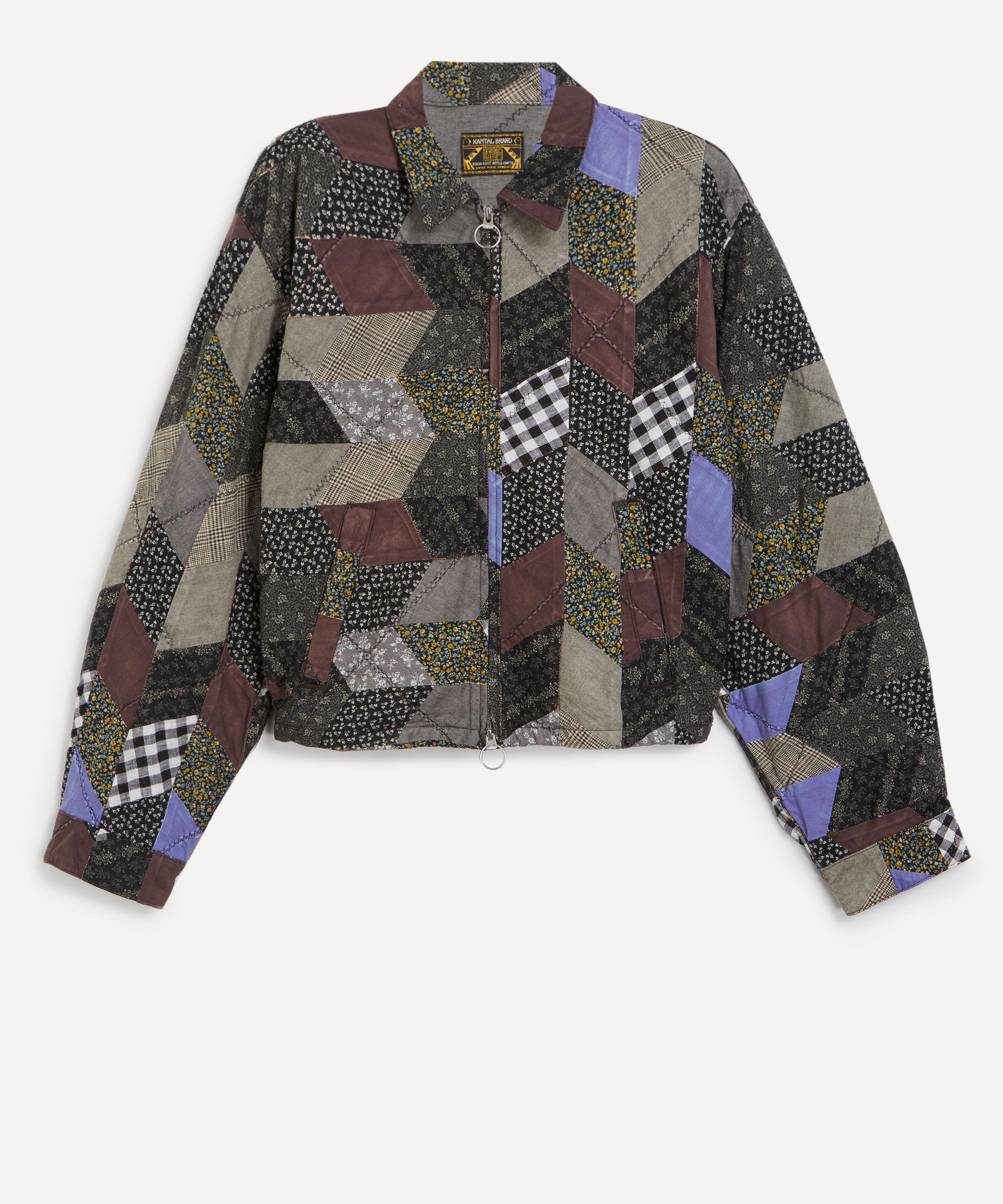 Kapital Mens Yabane Quilt Patchwork Drizzler Parka In Multi