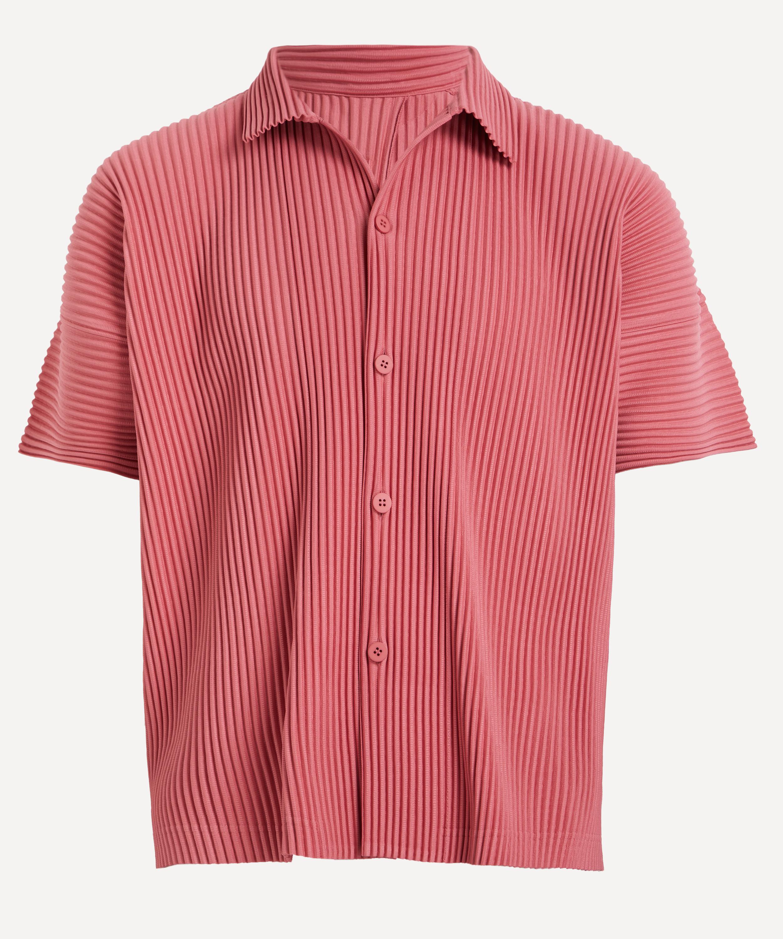 Issey Miyake Dusky Red Pleated Fabric Mc April Shirt