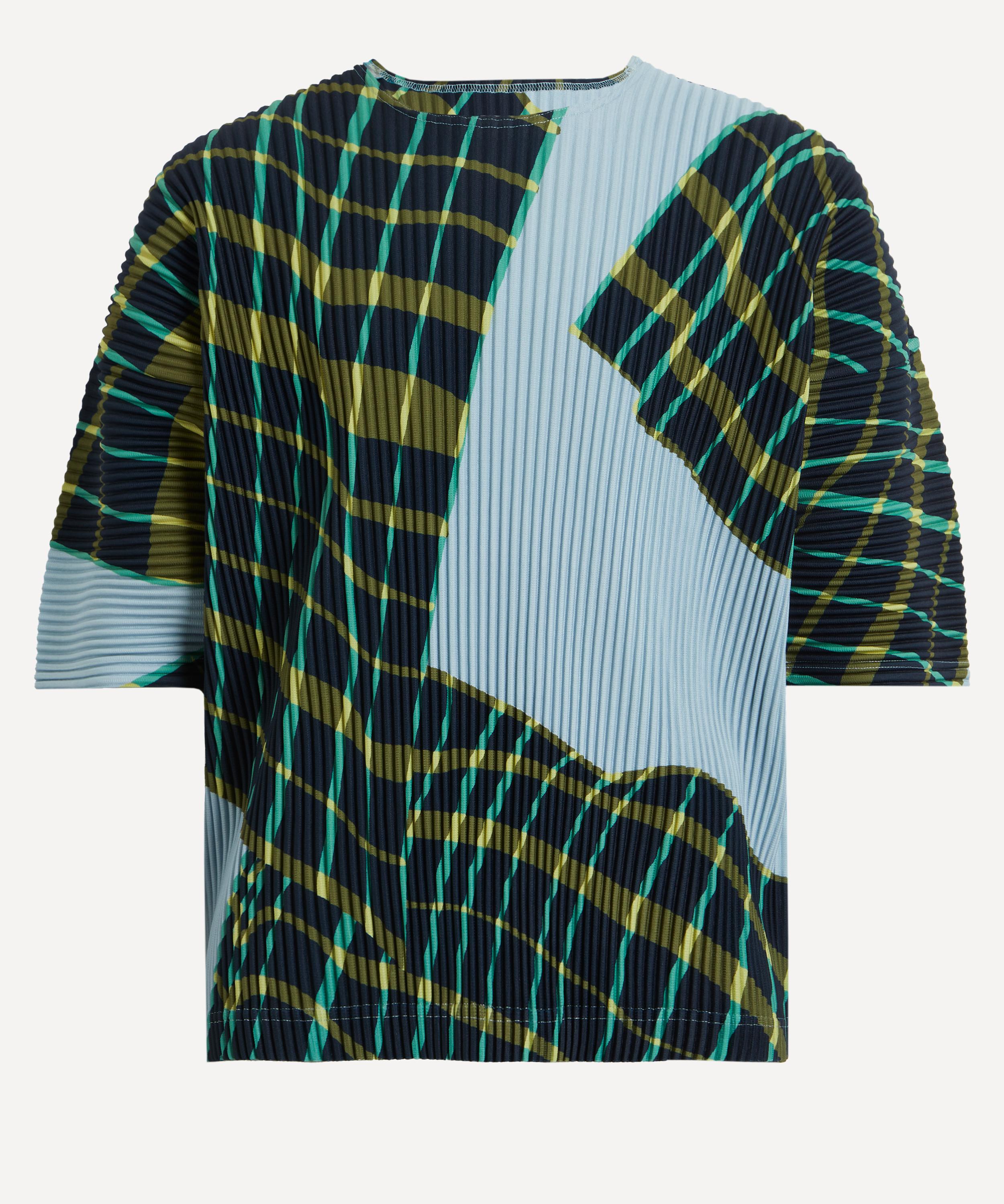 Issey Miyake Homme Plisse  Mens Windswept Plaid Pleated Top In Multi