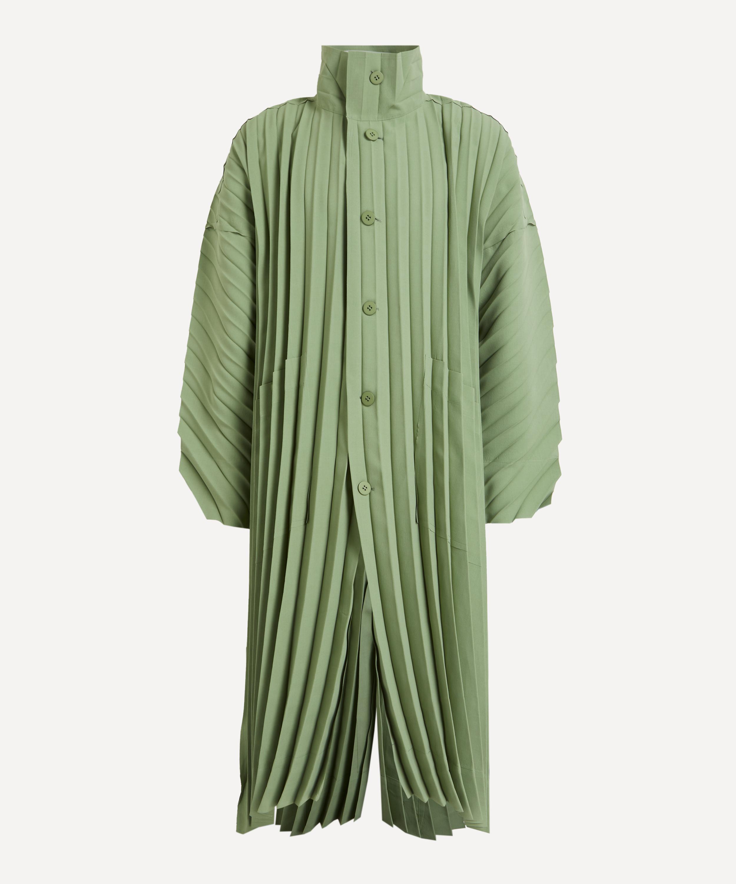 Issey Miyake Homme Plisse  Mens Green Edge Coat Light In Green