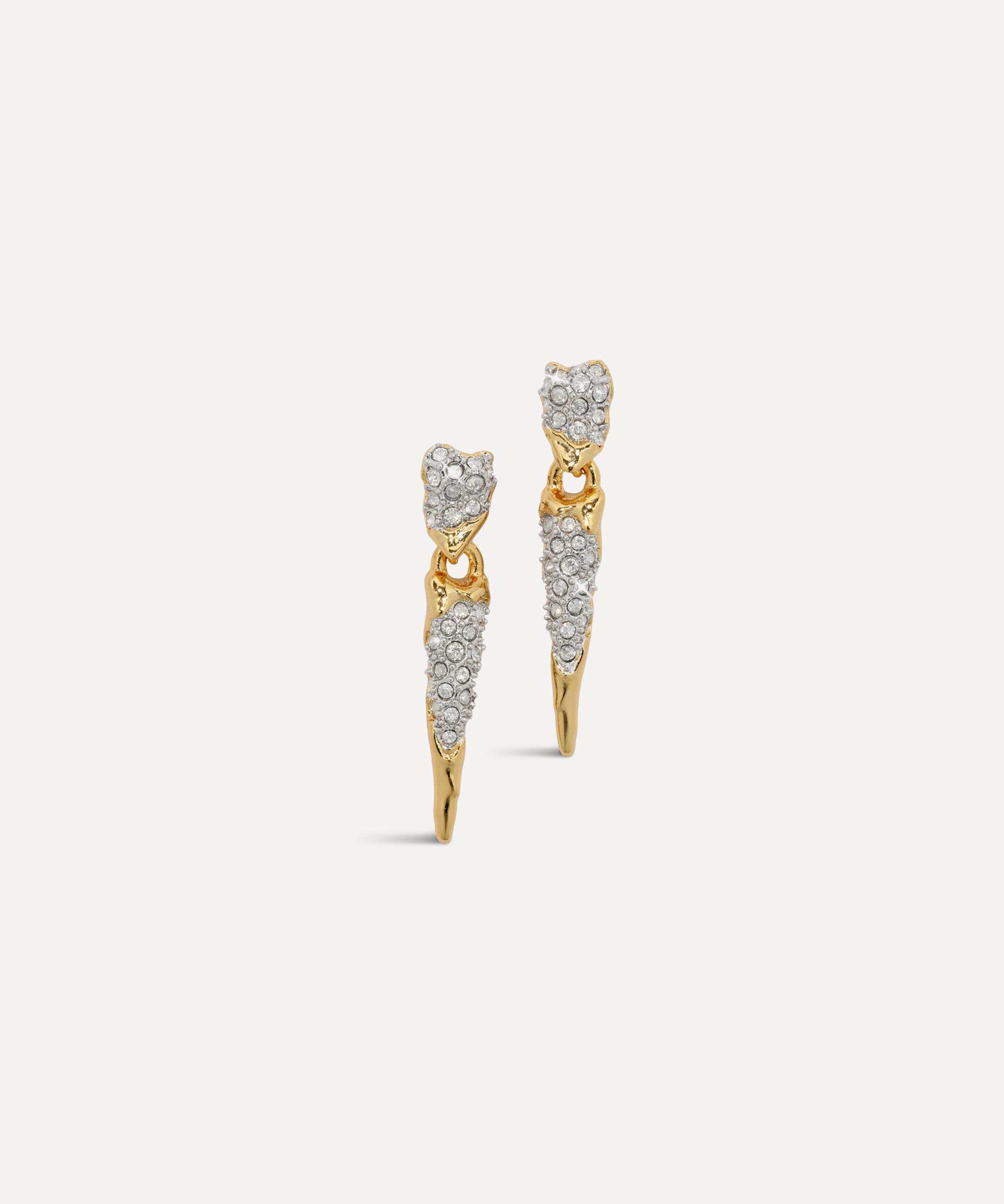 Alexis Bittar 14ct Gold-plated Solanales Tipped Crystal Spear Drop Earrings In Gold