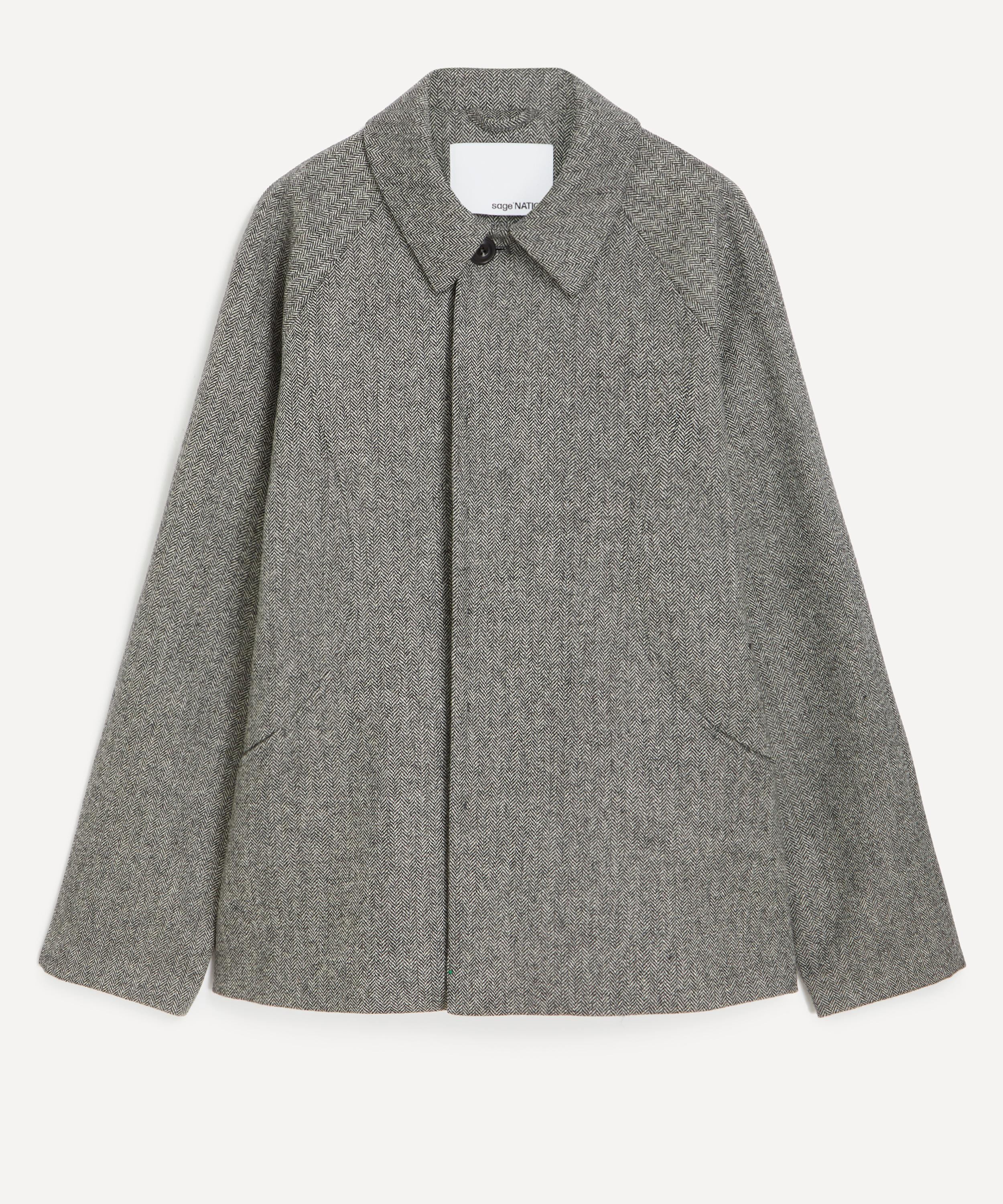 Sage Nation Mens Takeshi Charcoal Wool Jacket In Gray