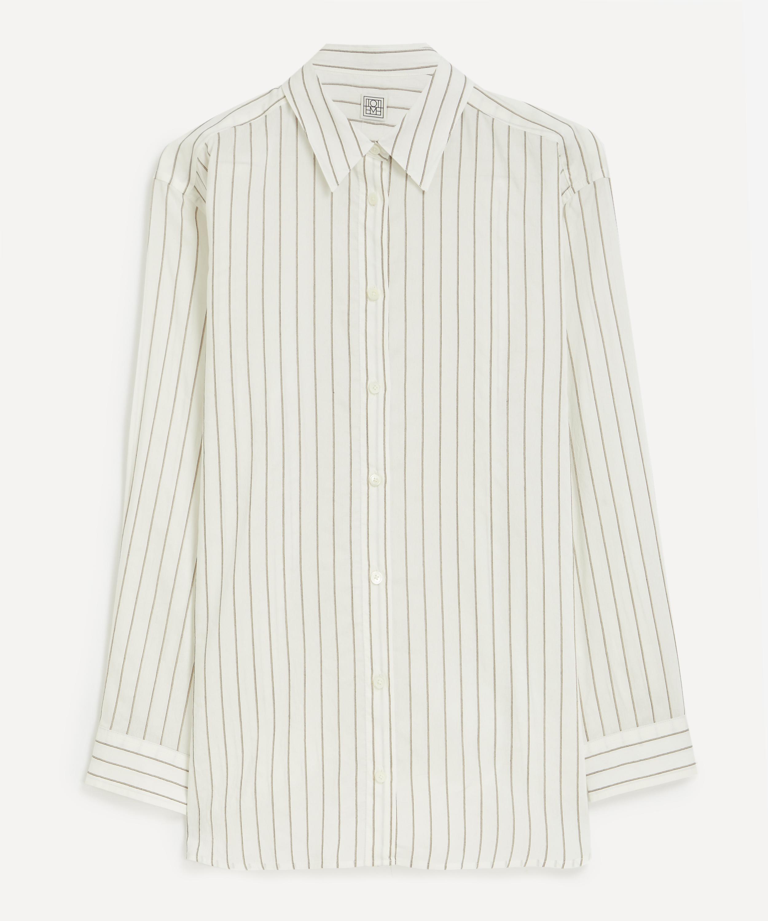 Totême Toteme Classic Stripe Button-up Shirt In White