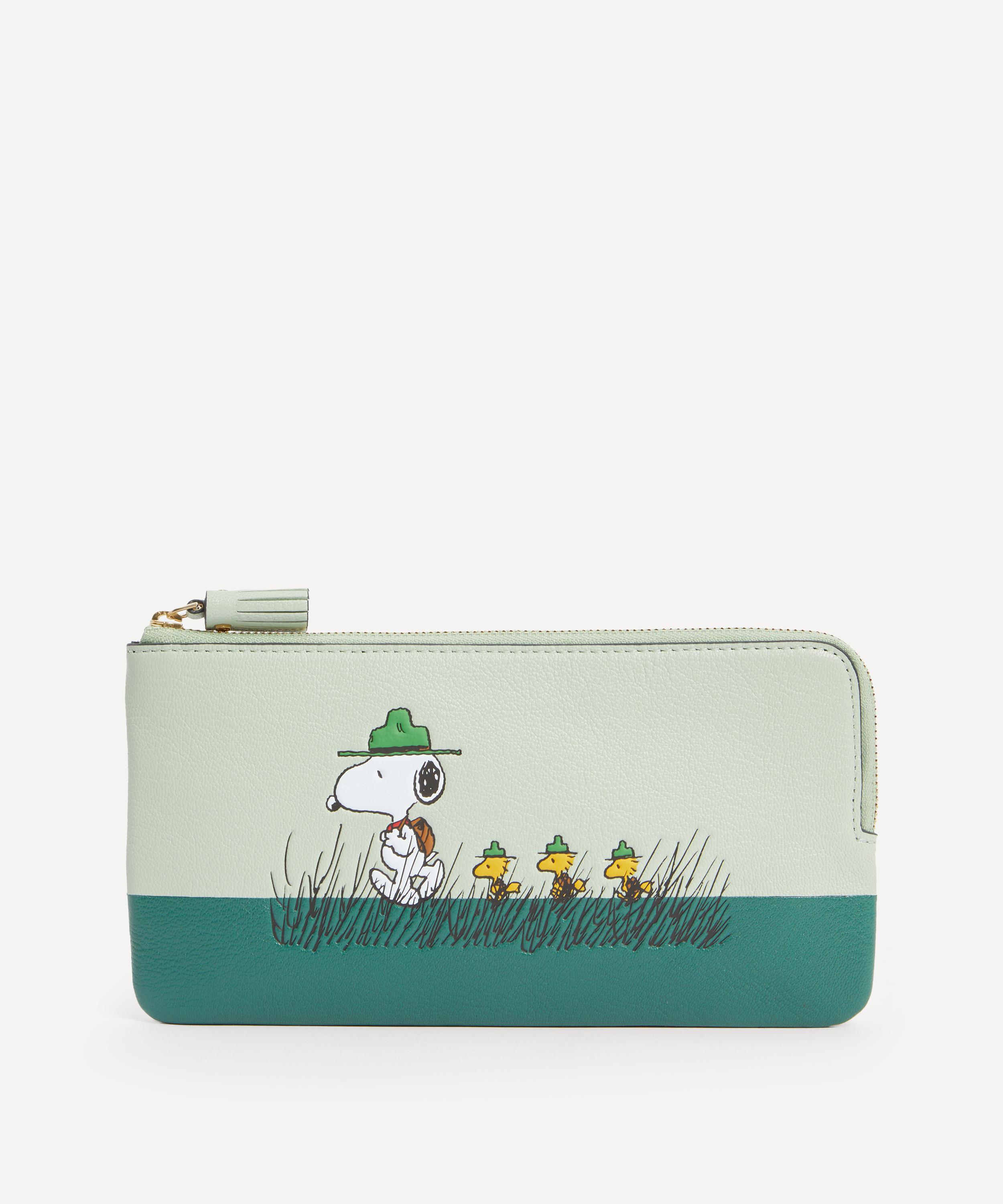 Anya Hindmarch Women's X Peanuts Snoopy Zipped Leather Pouch