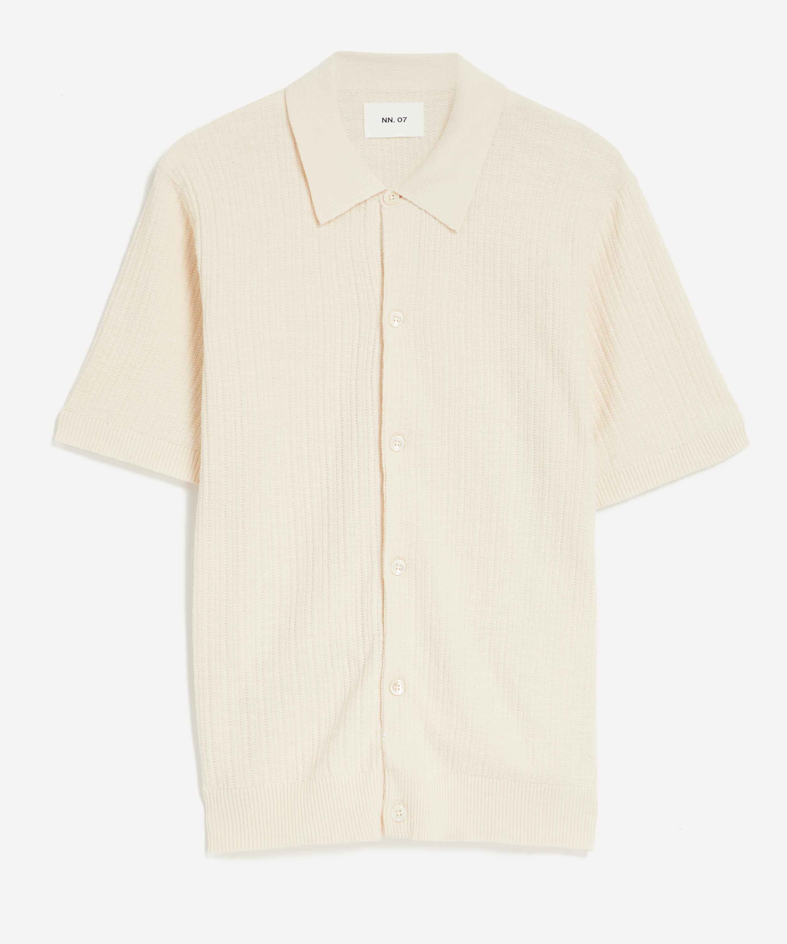 Nn07 Mens Nolan Ribbed Polo In Neutral