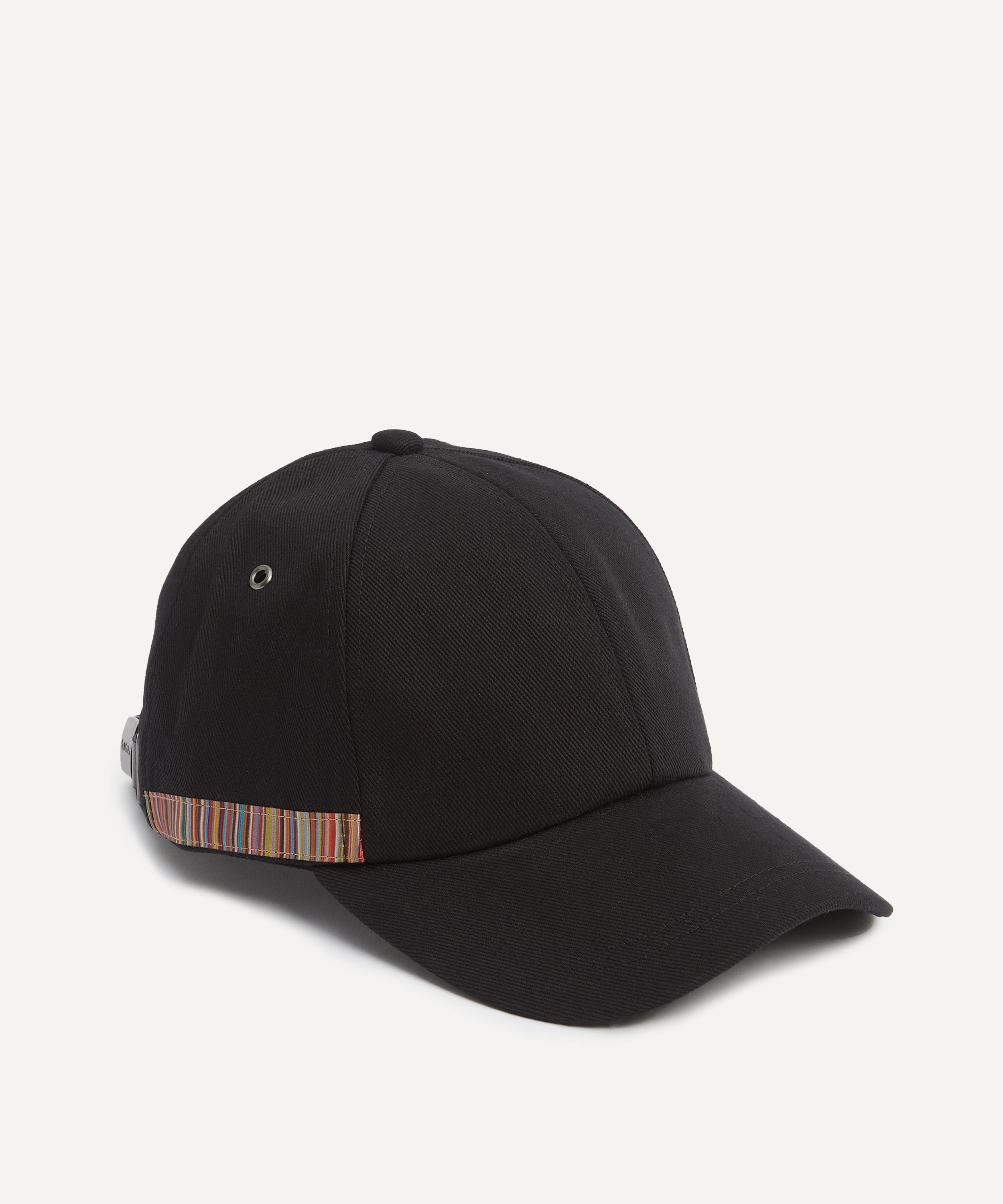 Paul Smith Mens Black Signature Stripe Trim Baseball Cap In Black