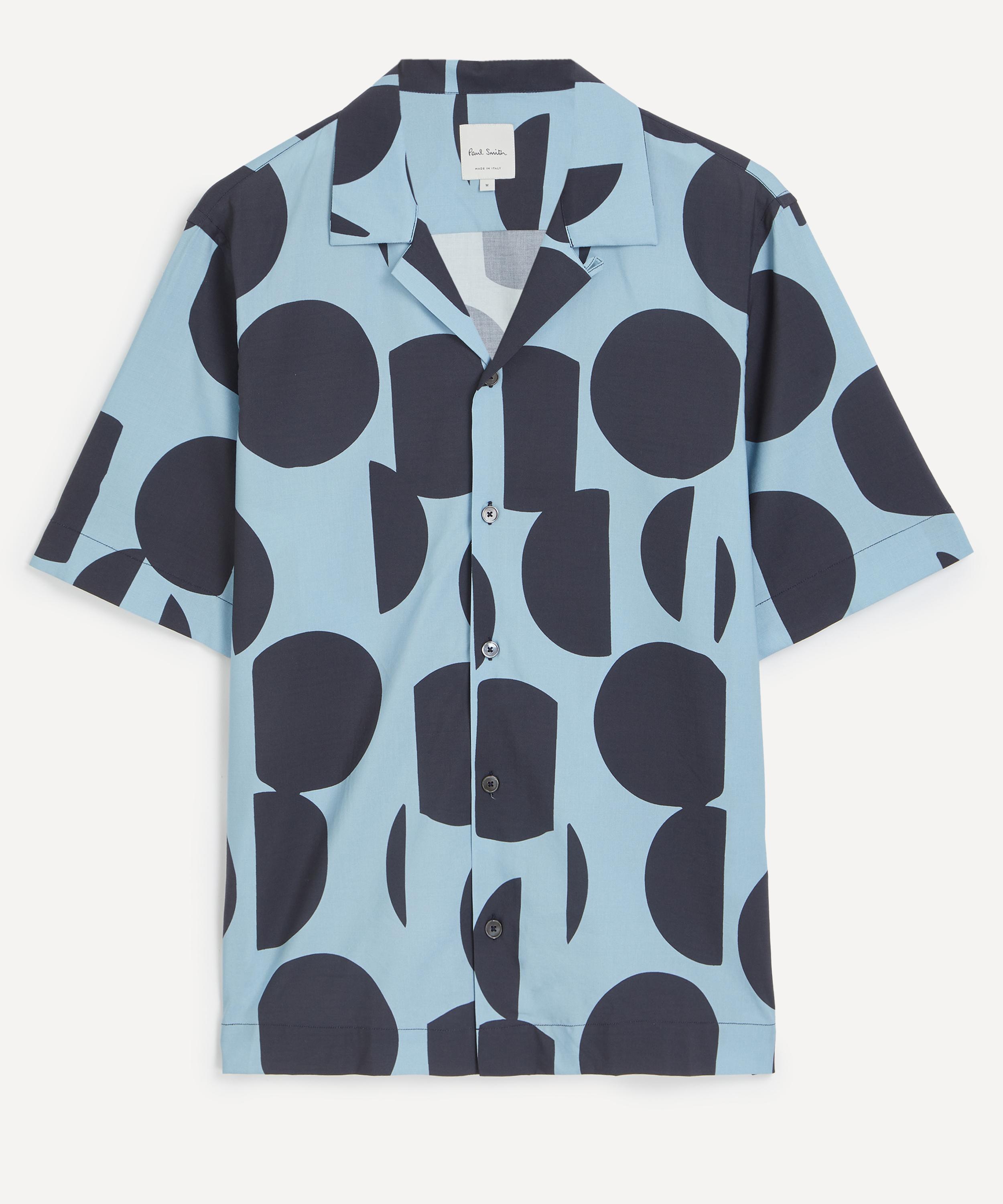 Paul Smith Mens Blue Cut-up Dots Short-sleeve Shirt In Blue