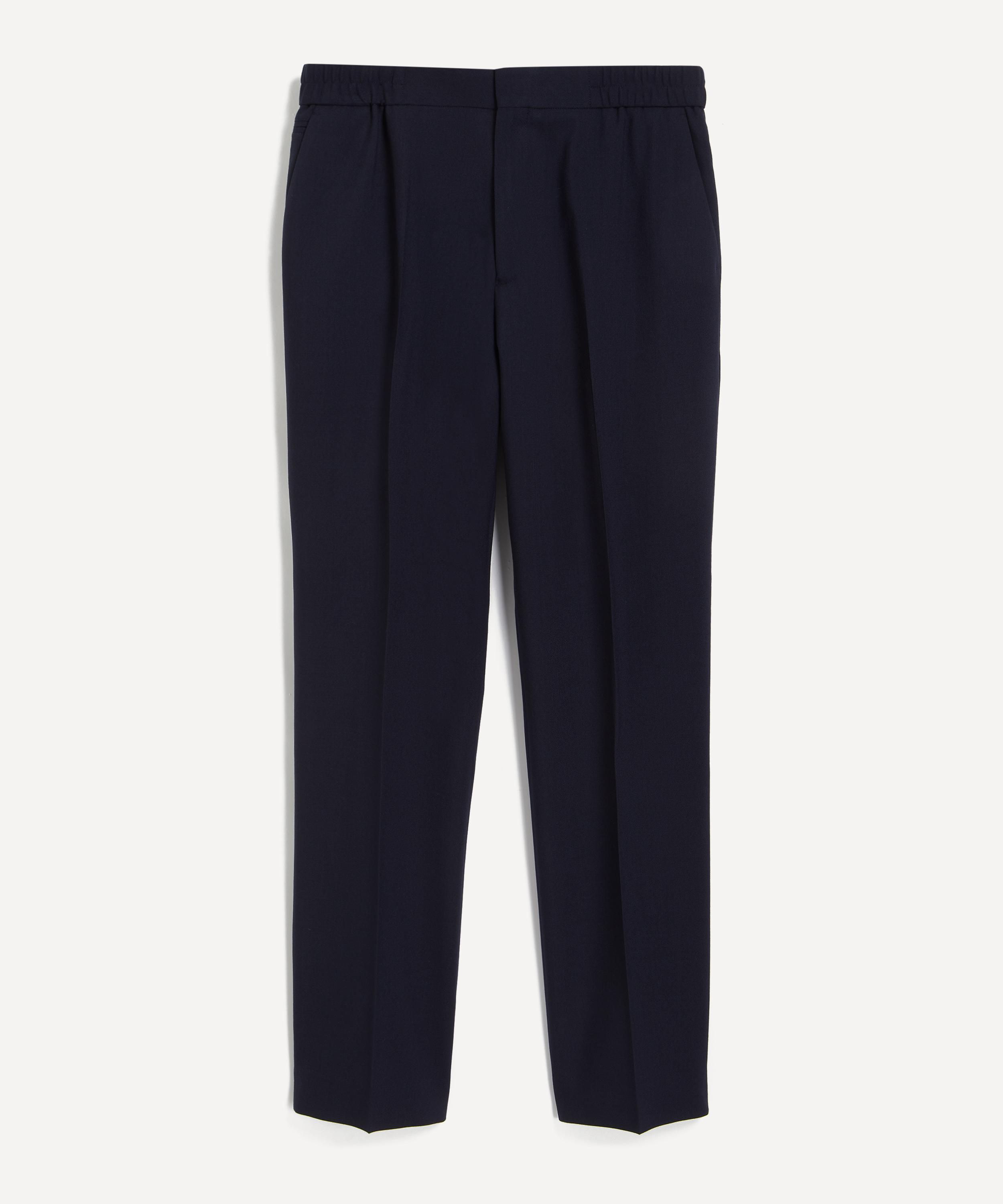 Paul Smith Mens Straight-leg Pleated Wool Trousers In Blue