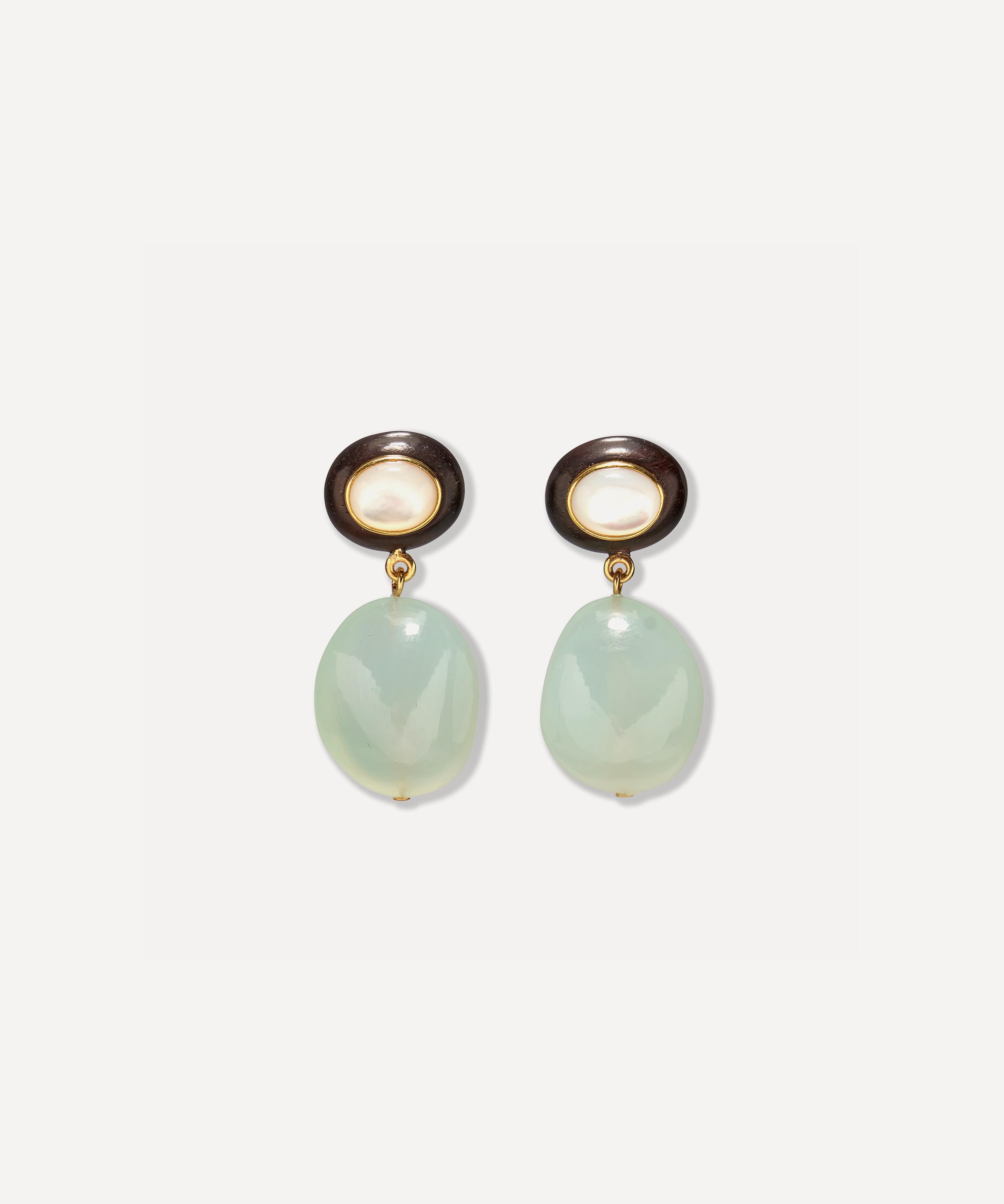 LIZZIE FORTUNATO LIZZIE FORTUNATO 24CT GOLD-PLATED LAUREL DROP EARRINGS 