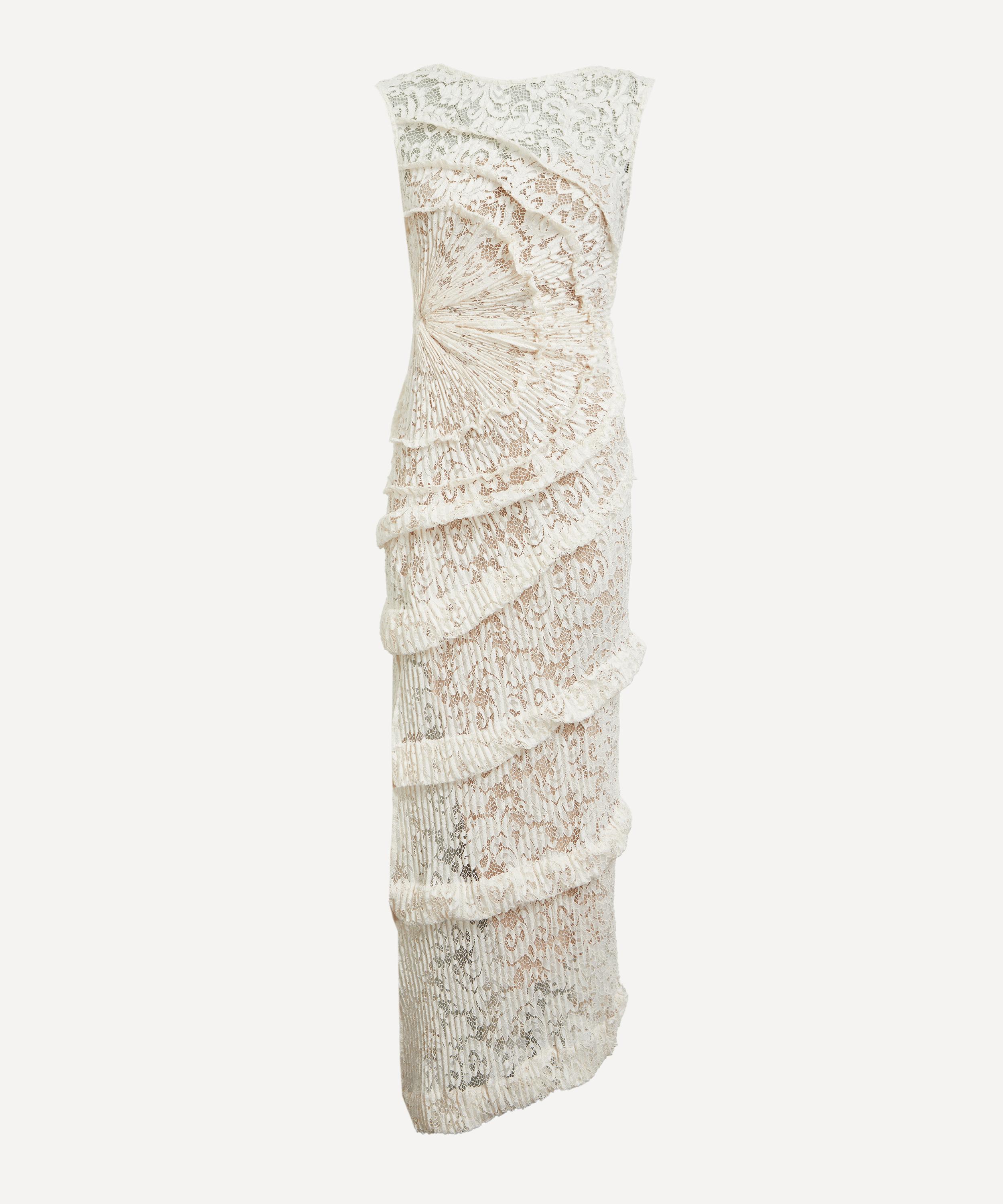 Georgia Hardinge Women's Ivory Spiral Floor-lengthdress