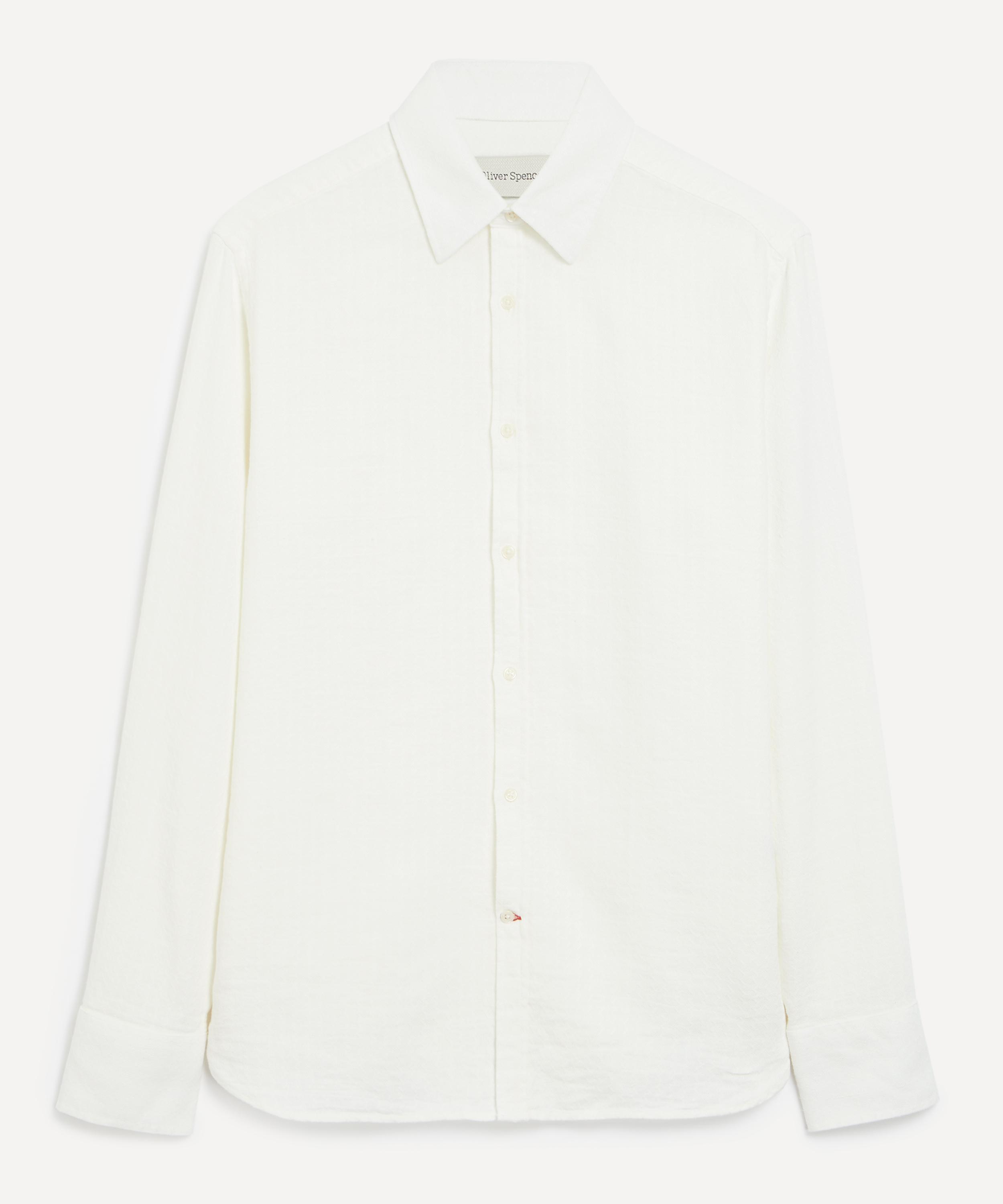 Oliver Spencer Mens Conduit Classic Draper Cream Shirt In White
