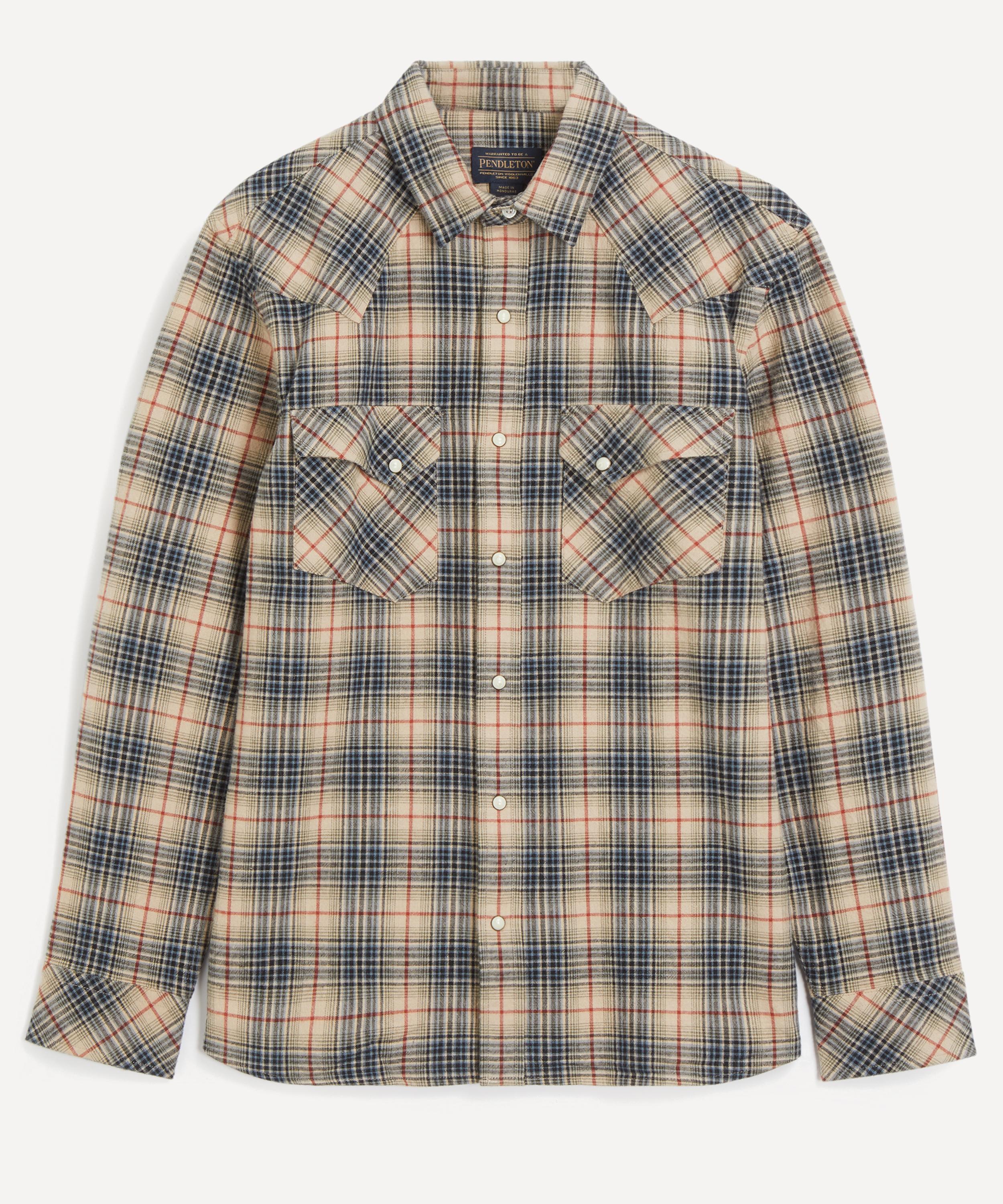 Pendleton Mens Wyatt Western Check Shirt In Blue
