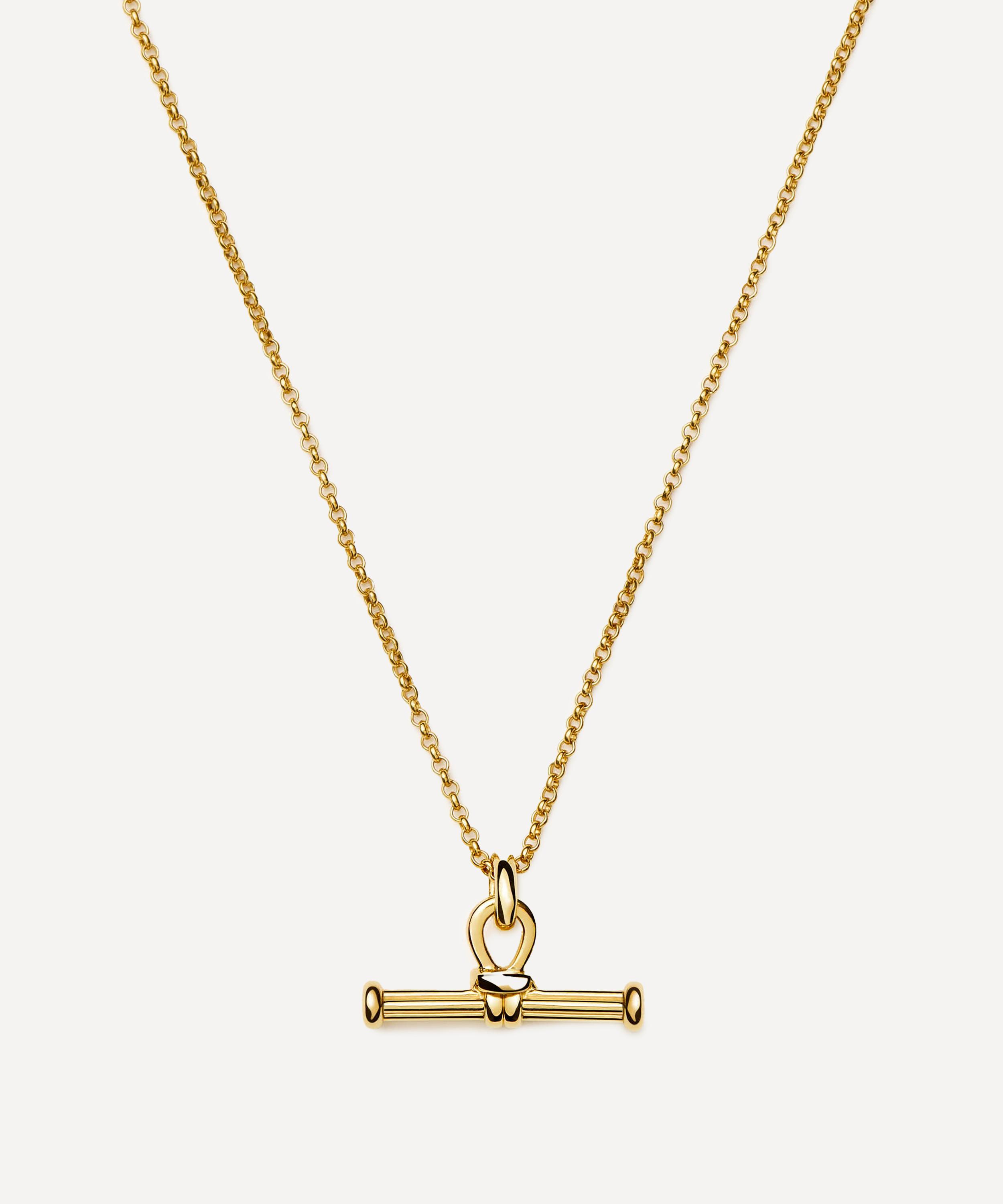 Missoma 18ct Gold-plated Ridge T-bar Pendant Necklace
