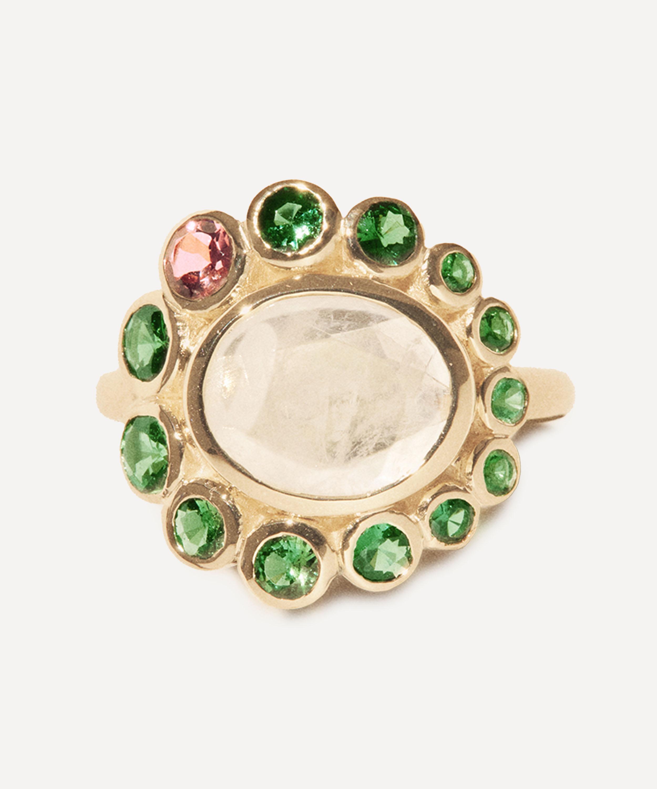 Pascale Monvoisin Jasmine 9-karat Gold Multi-stone Ring In Green