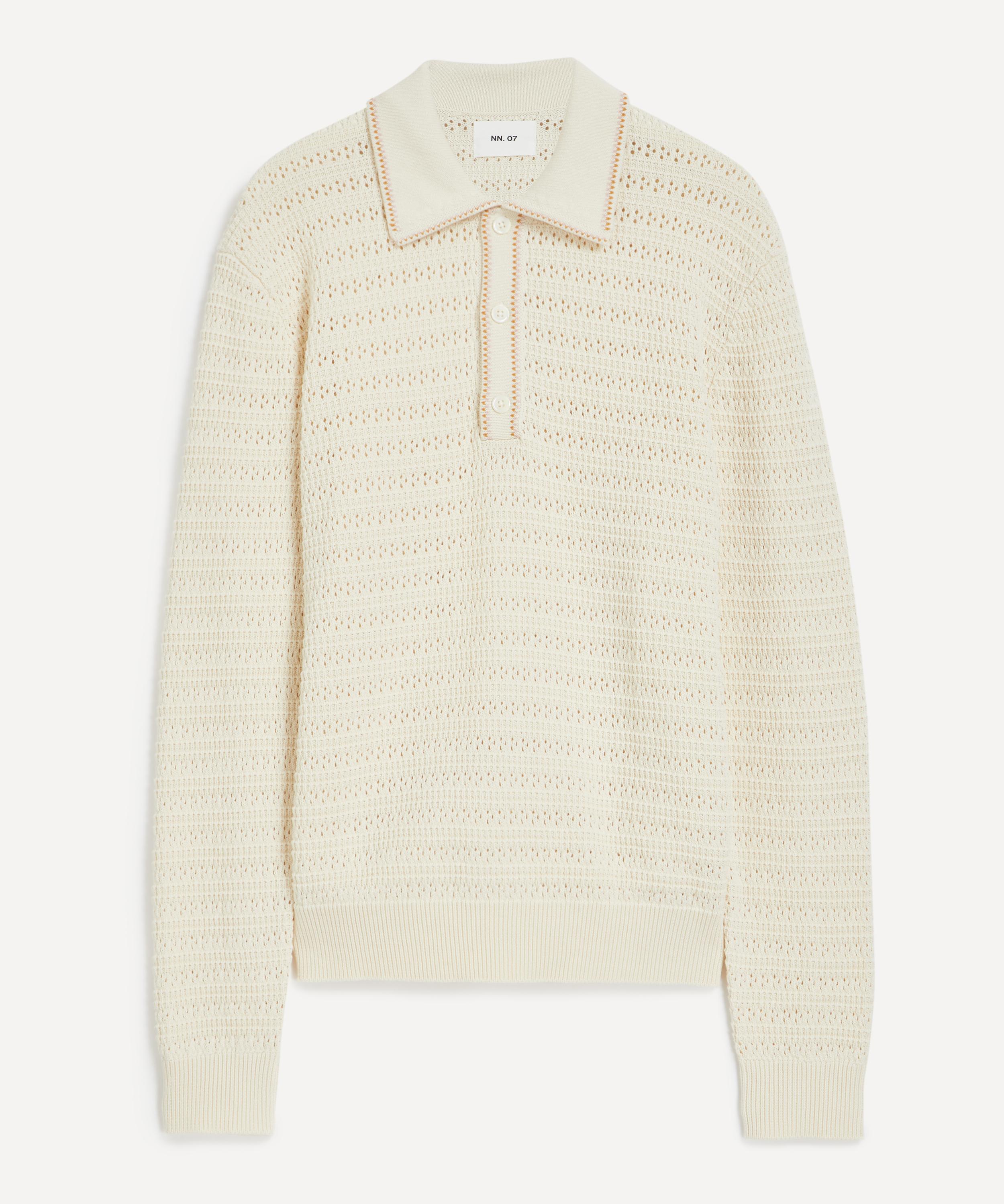 Nn07 Mens Josh Cotton-knit Polo Shirt In Neutral