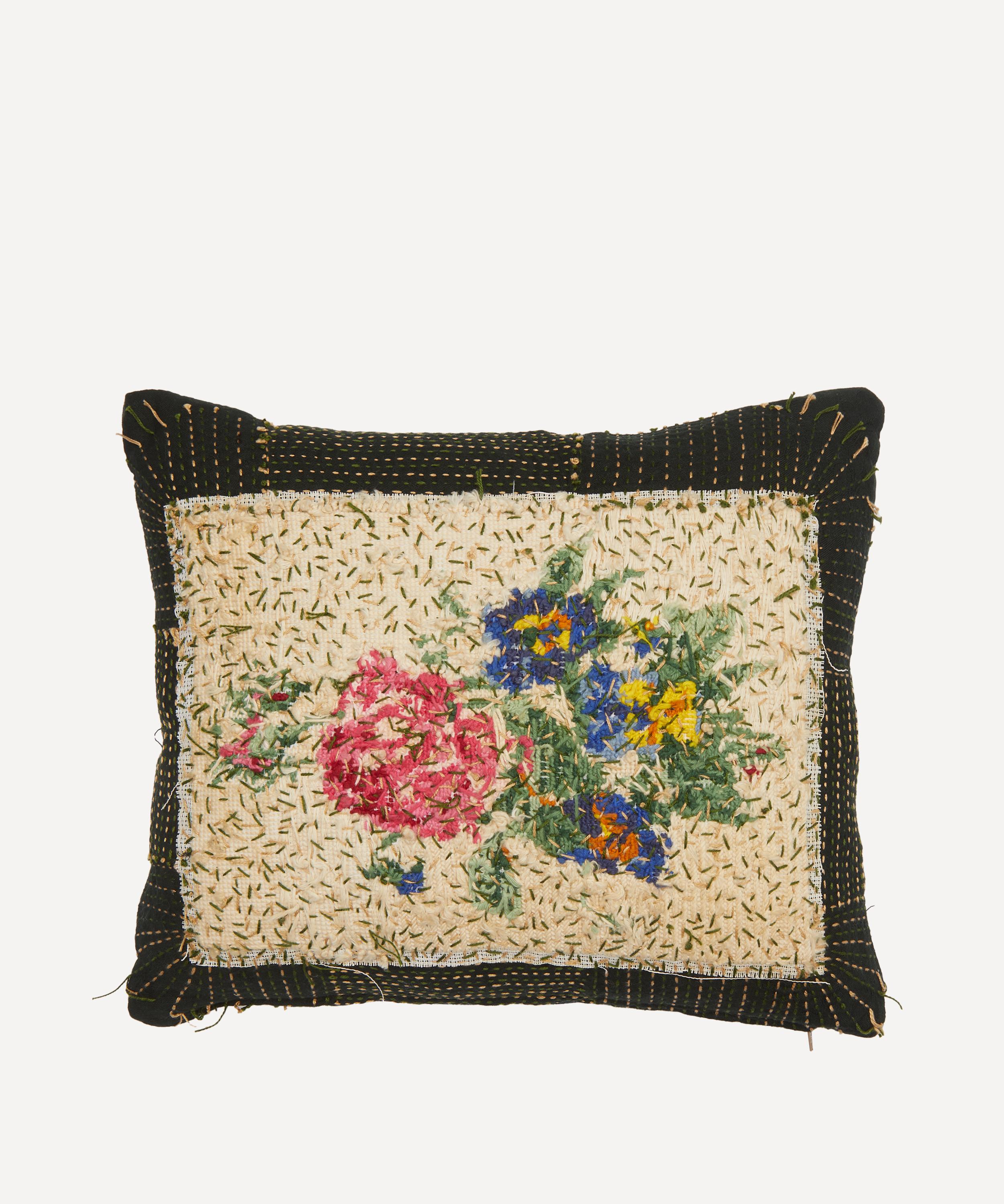 Shop By Walid Antique Floral Textile Cushion 1309