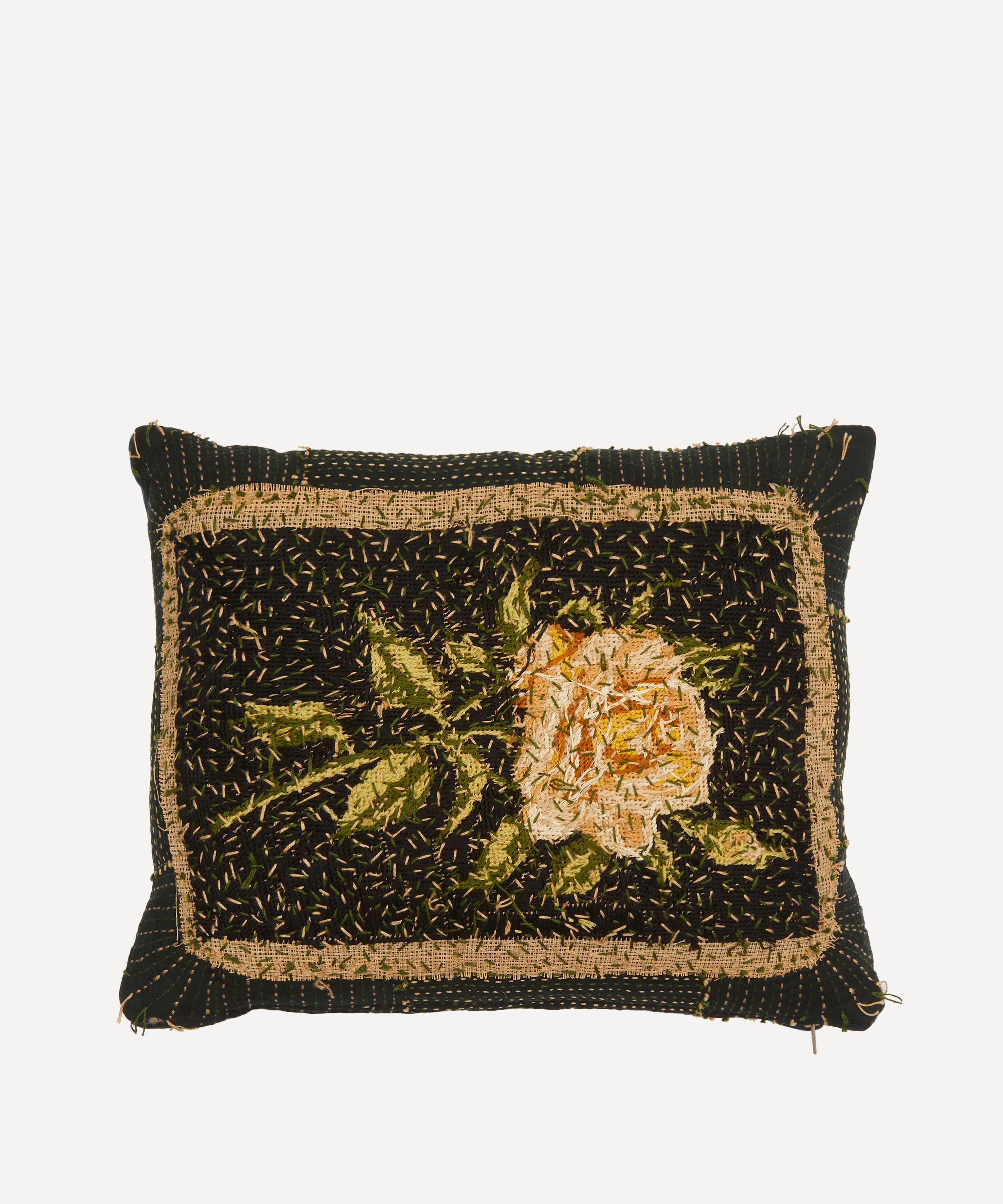 BY WALID BY WALID ANTIQUE FLORAL TEXTILE CUSHION 1311 