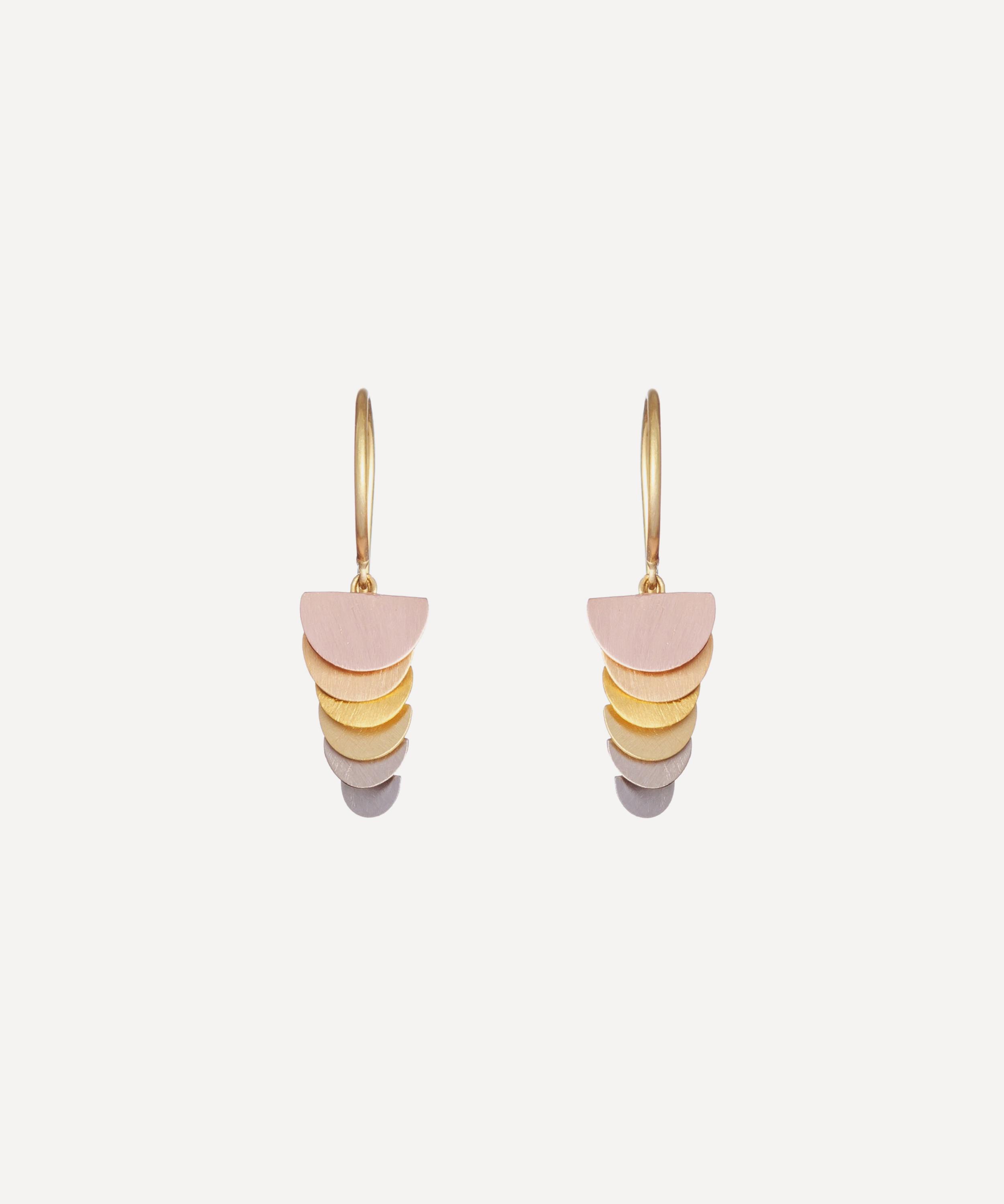 Sia Taylor 18ct-24ct Gold Tiny Sunrise Drop Earrings