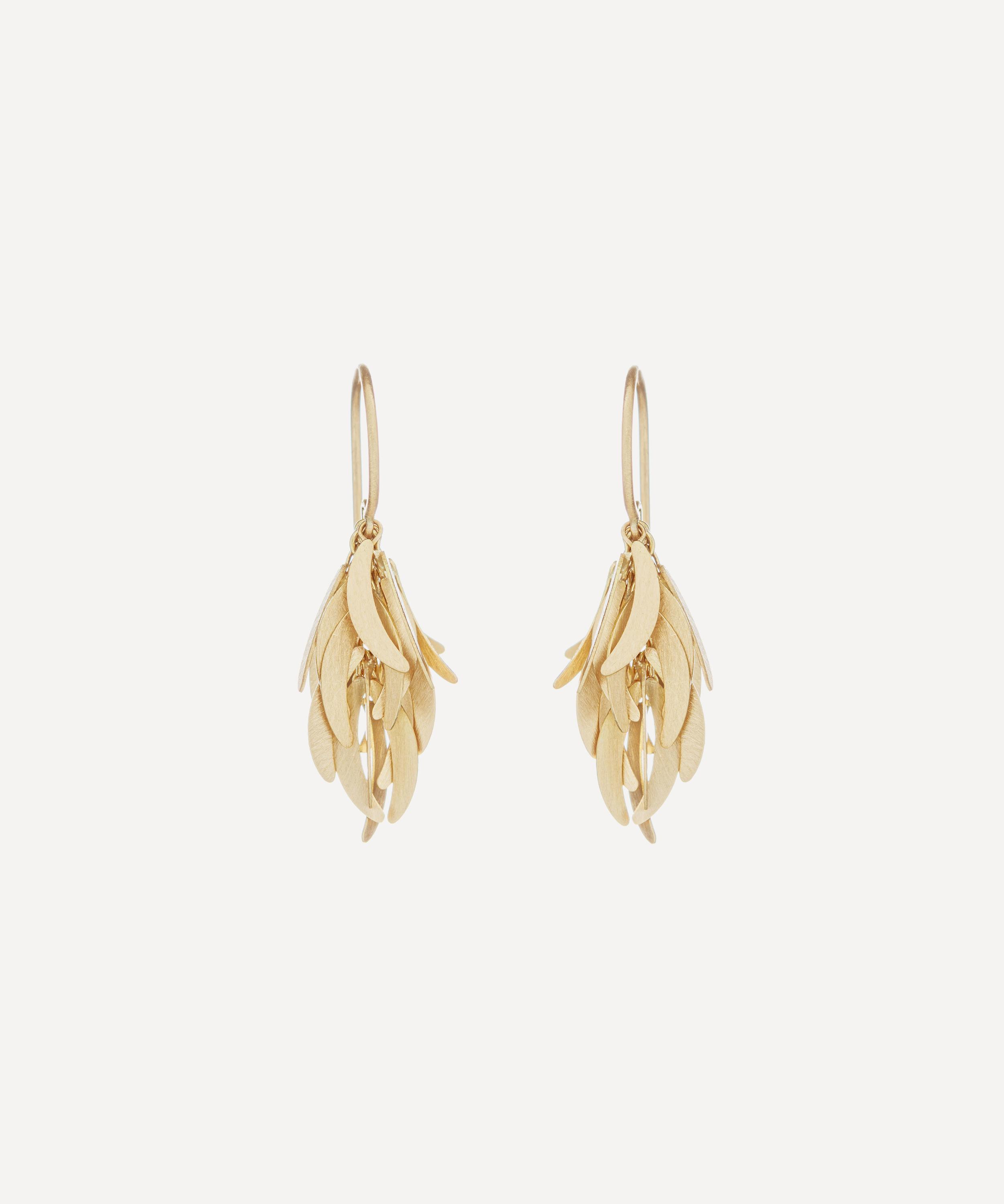 SIA TAYLOR SIA TAYLOR 18CT GOLD SMALL ECLIPSE DROP EARRINGS 